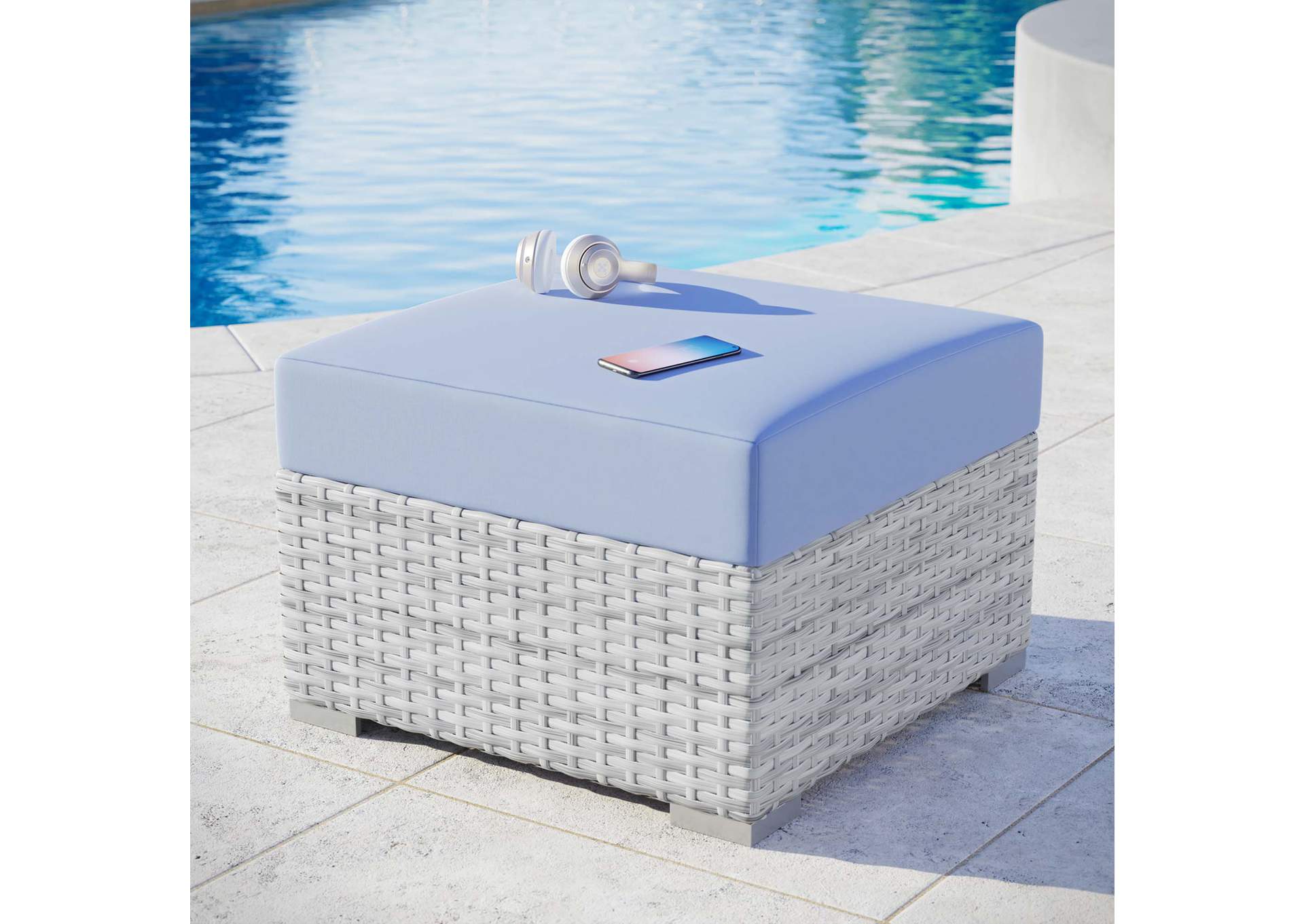 Convene Outdoor Patio Ottoman,Modway