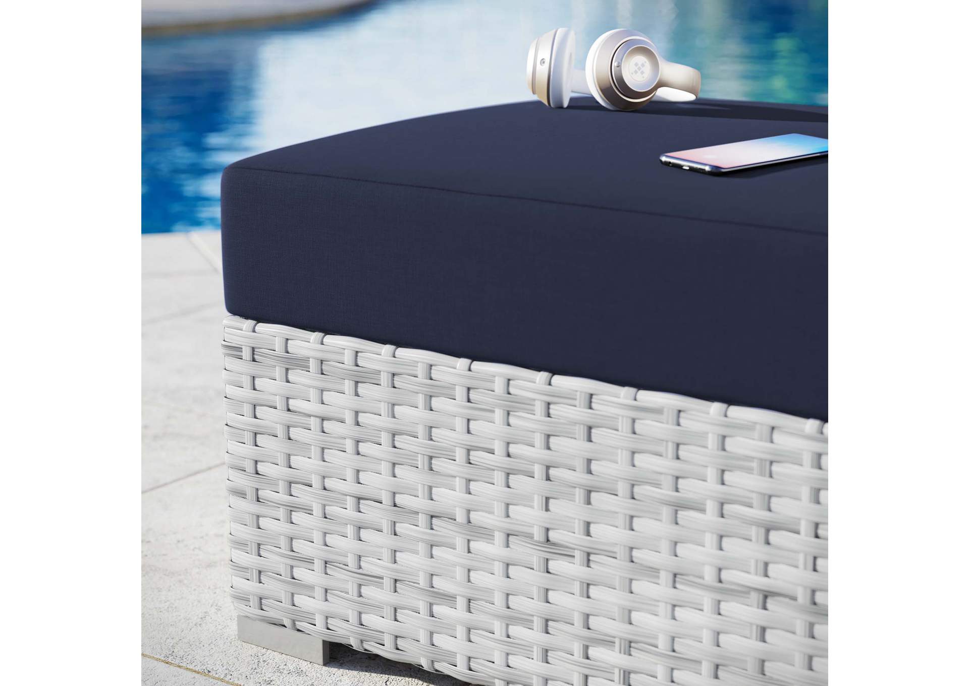 Convene Outdoor Patio Ottoman,Modway