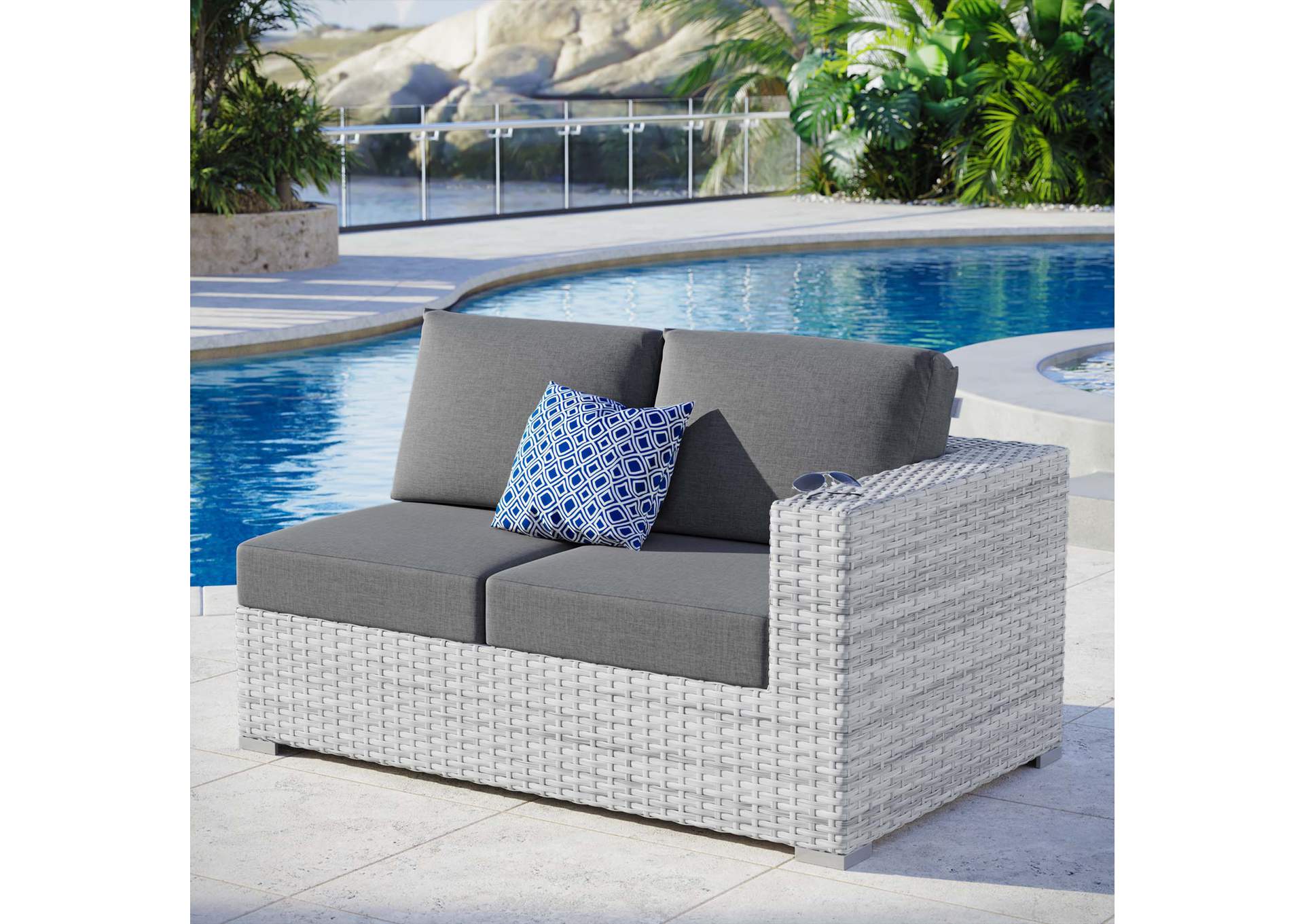 Convene Outdoor Patio Right-Arm Loveseat,Modway