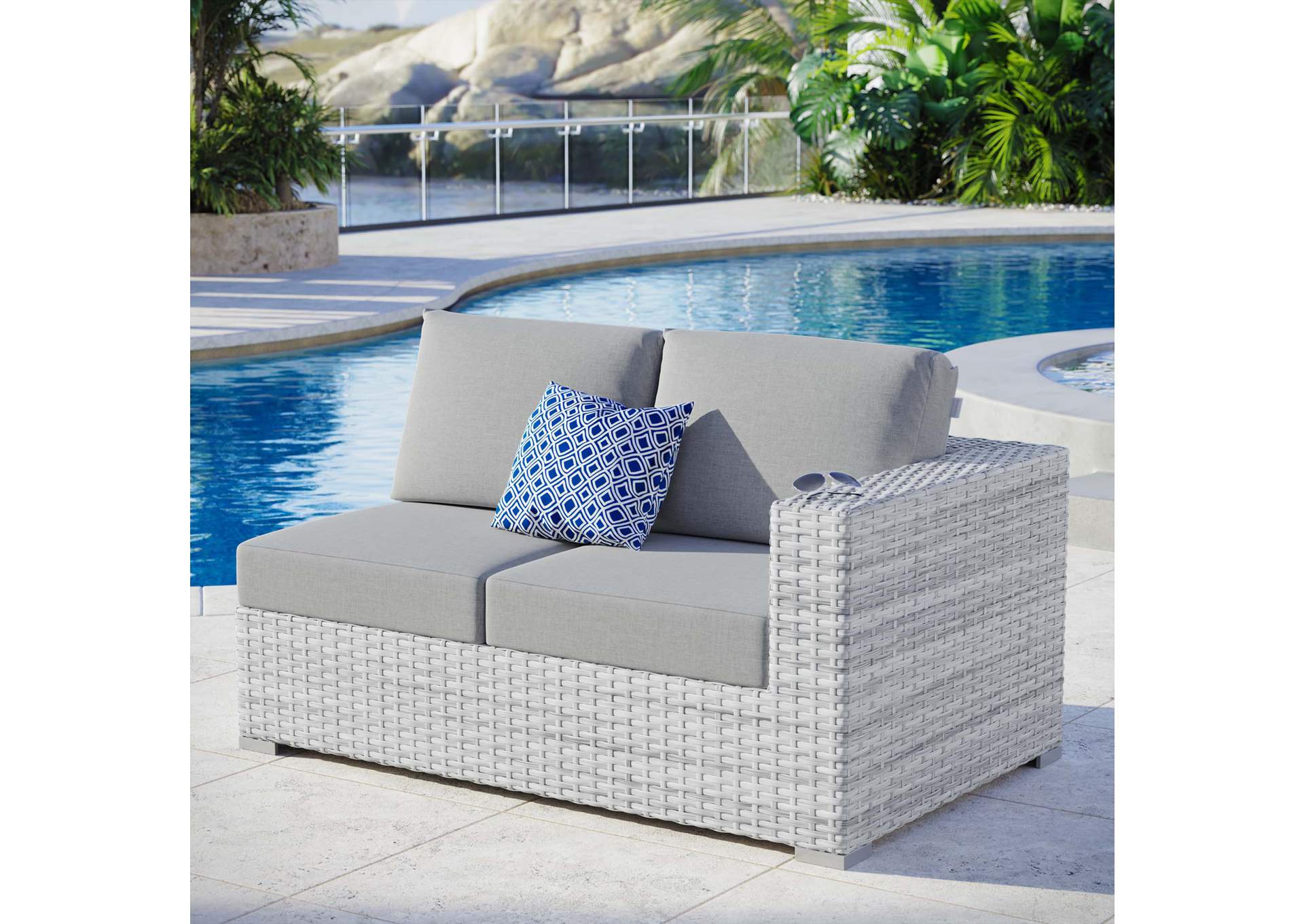 Convene Outdoor Patio Right-Arm Loveseat,Modway