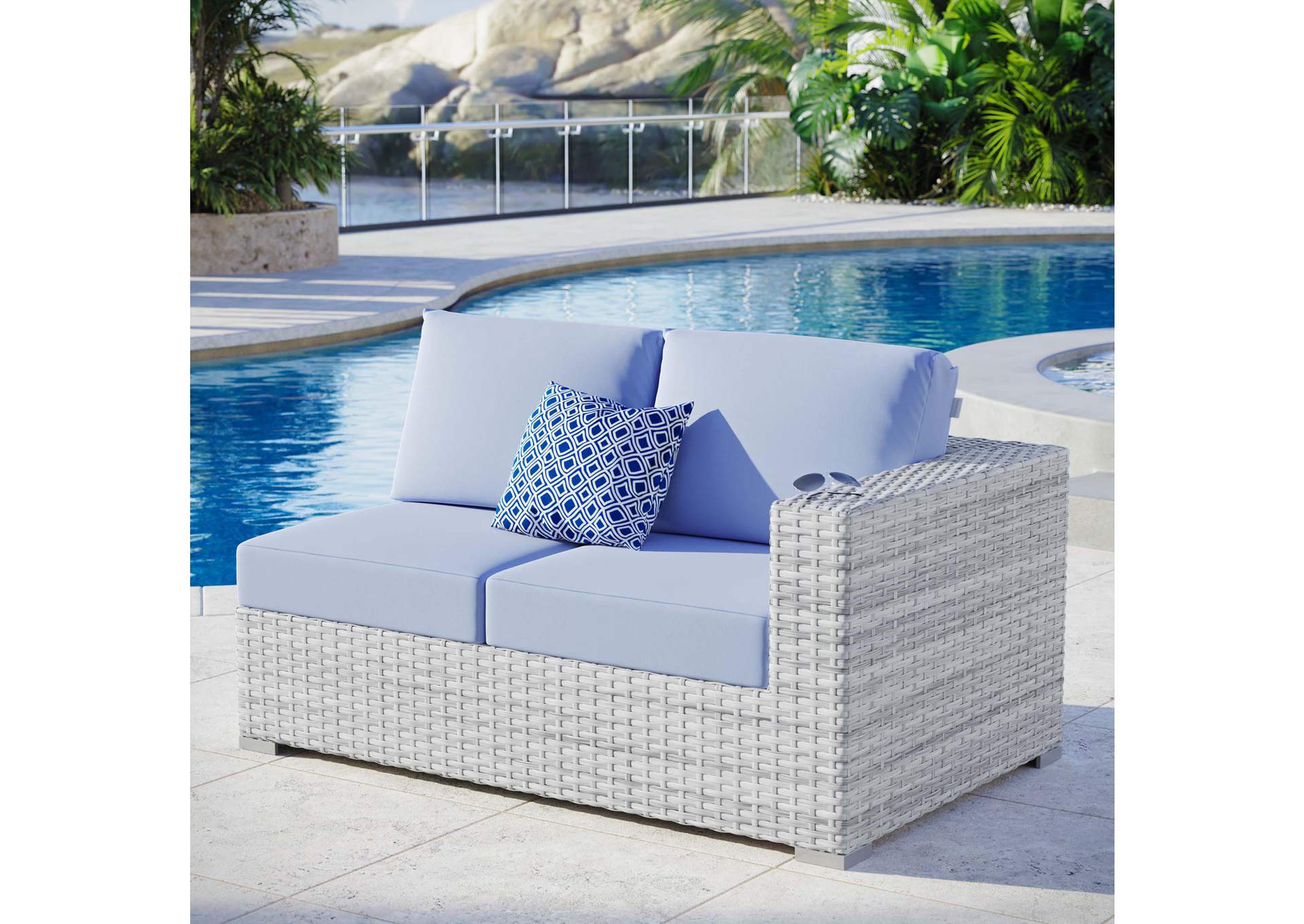 Convene Outdoor Patio Right-Arm Loveseat,Modway