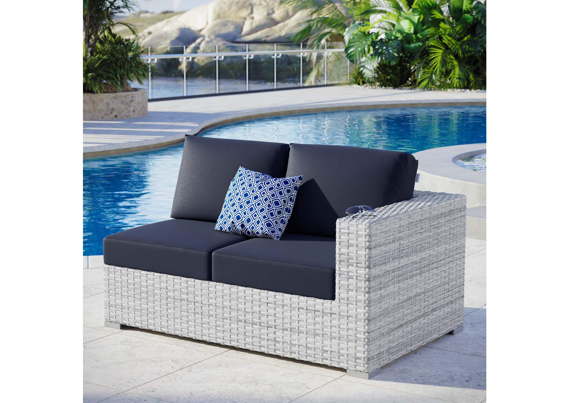 Convene Outdoor Patio Right-Arm Loveseat,Modway