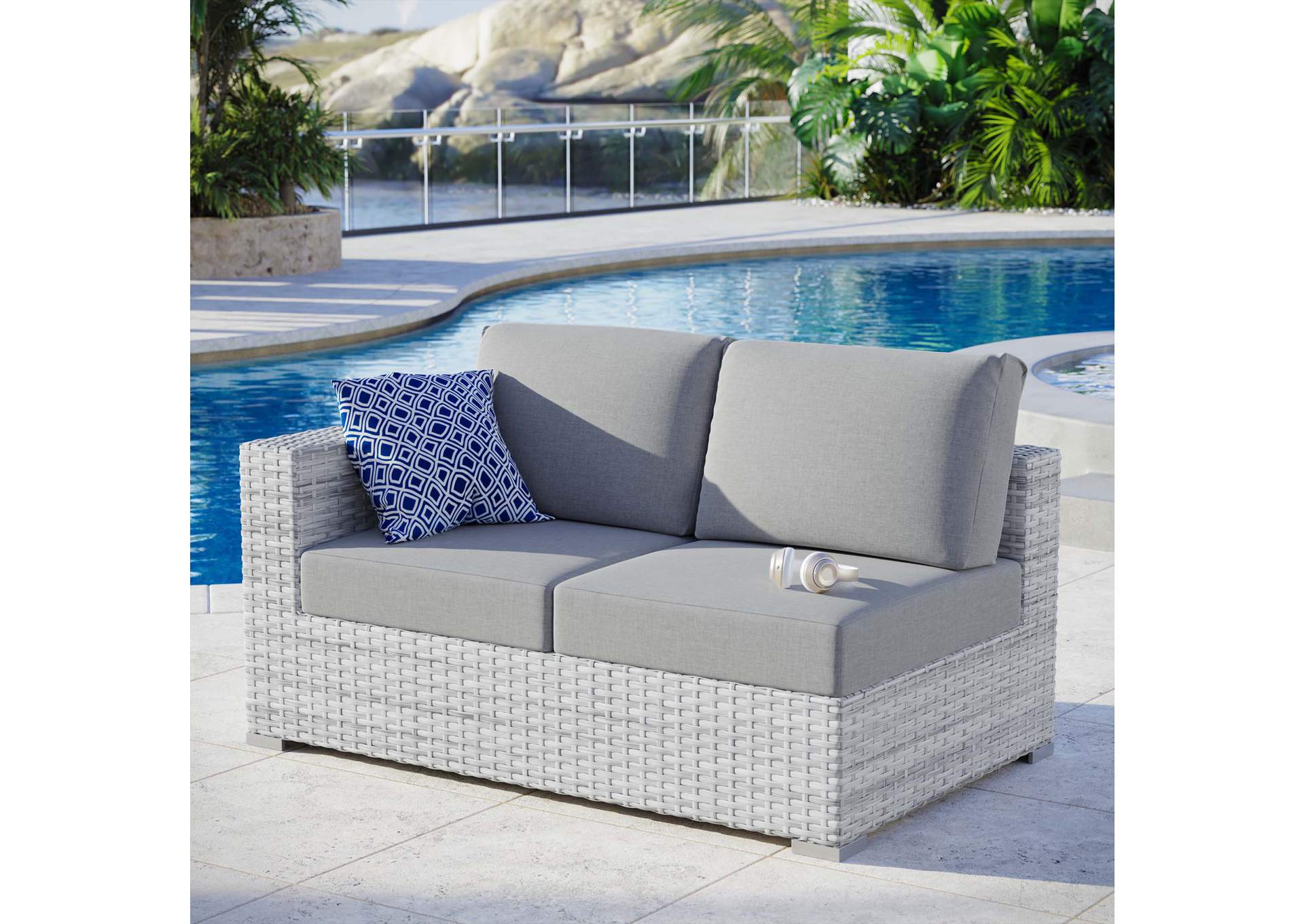 Convene Outdoor Patio Left-Arm Loveseat,Modway