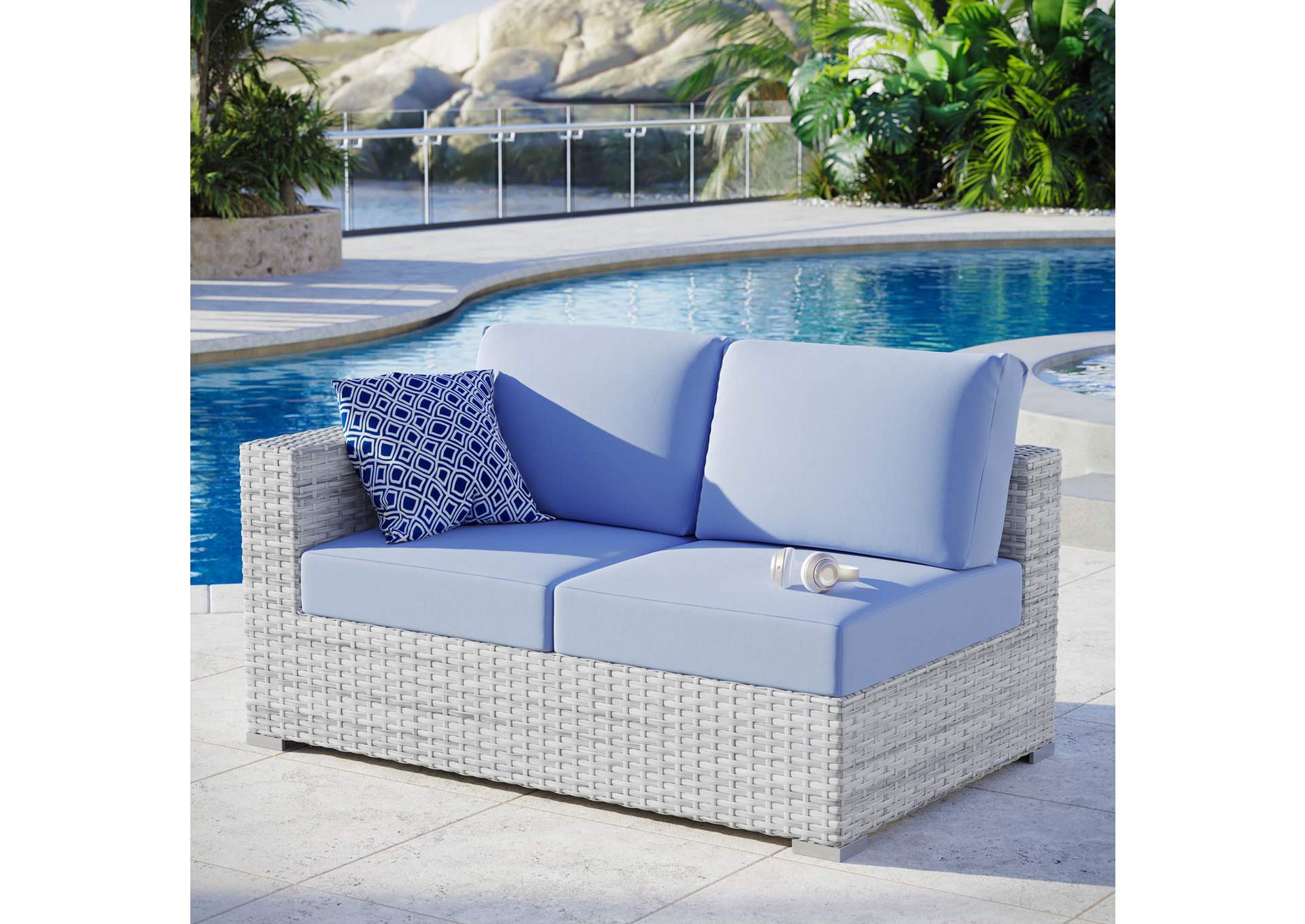 Convene Outdoor Patio Left-Arm Loveseat,Modway