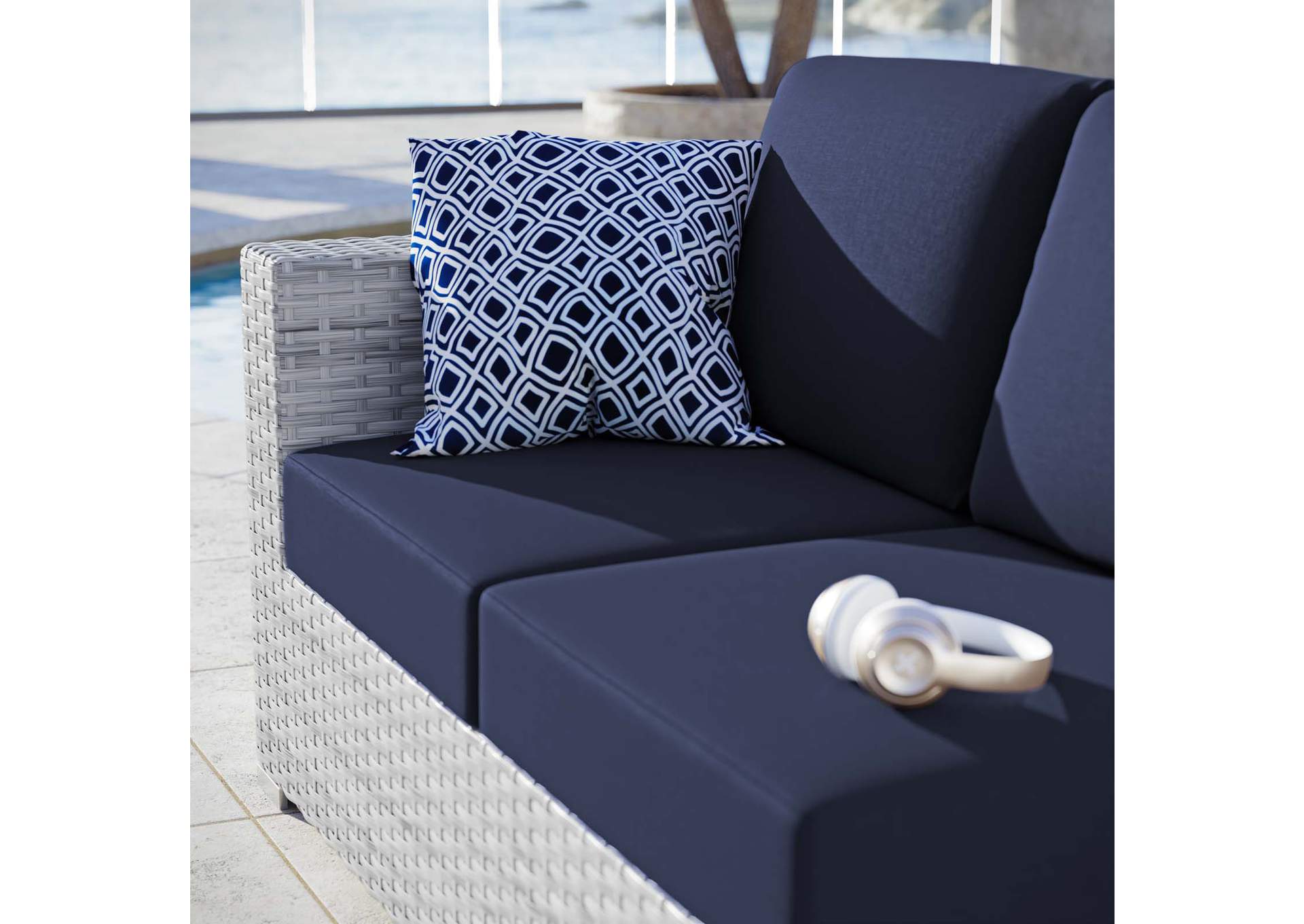 Convene Outdoor Patio Left-Arm Loveseat,Modway