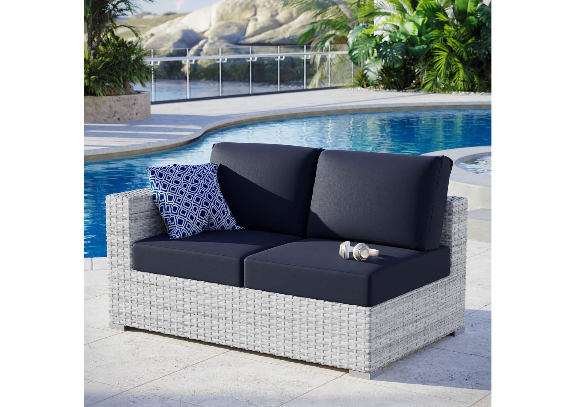 Convene Outdoor Patio Left-Arm Loveseat,Modway