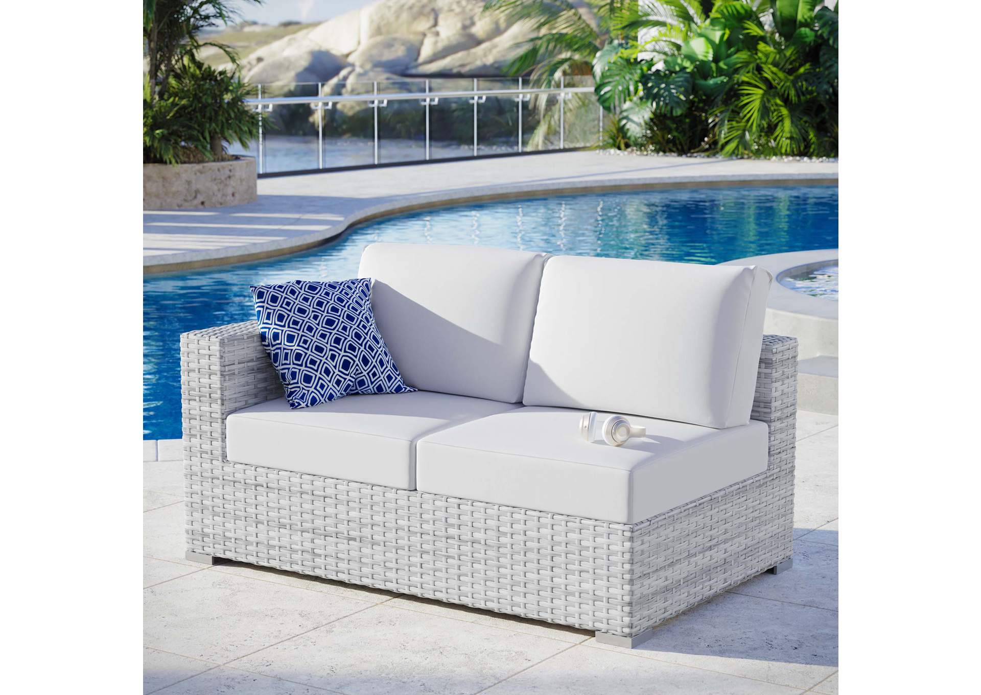 Convene Outdoor Patio Left-Arm Loveseat,Modway