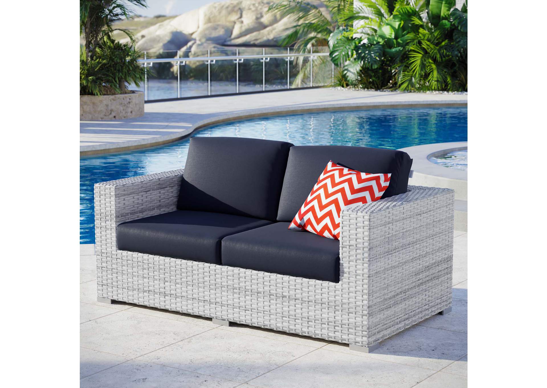 Convene Outdoor Patio Loveseat,Modway