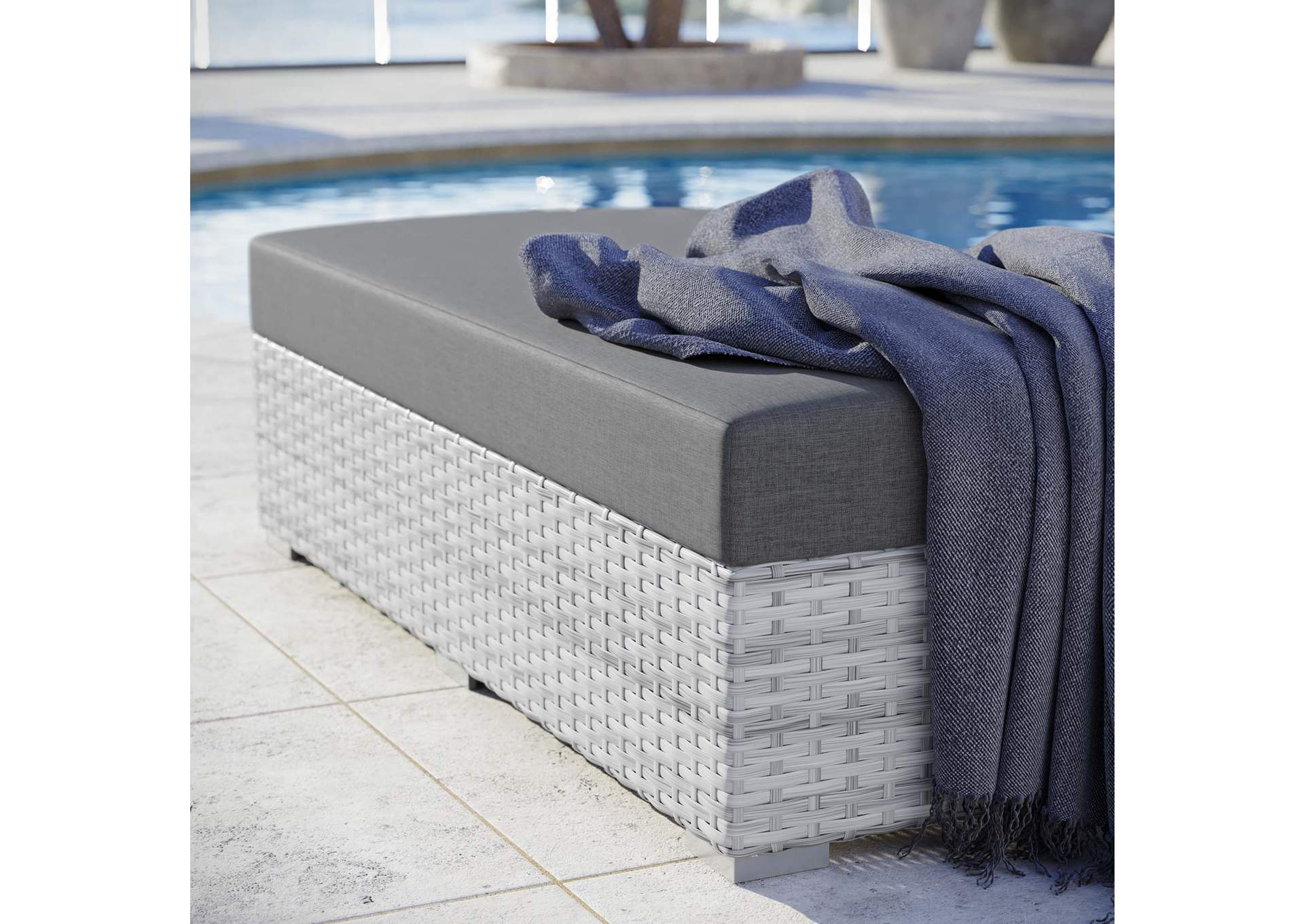 Convene Outdoor Patio Rectangular Ottoman,Modway