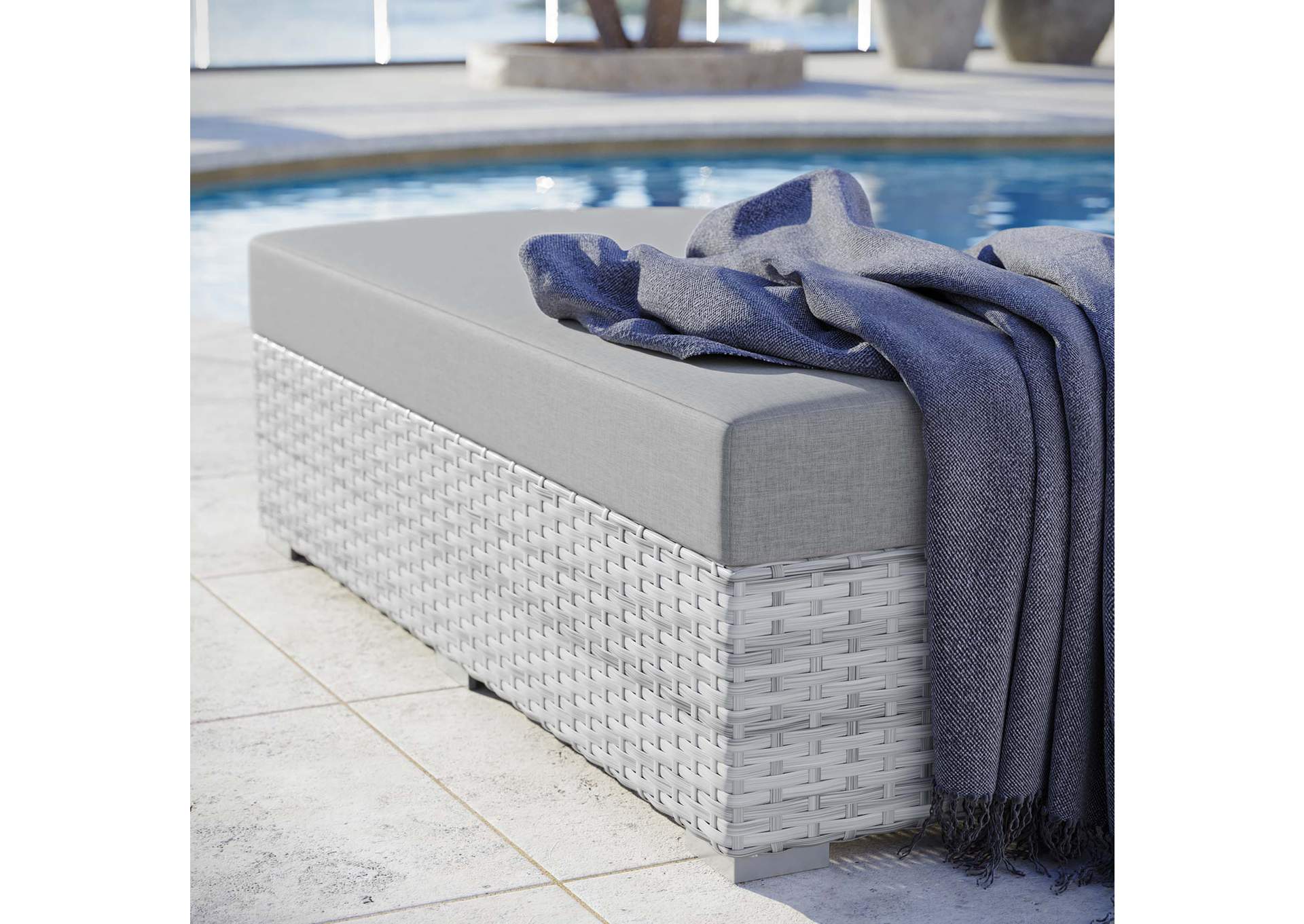 Convene Outdoor Patio Rectangular Ottoman,Modway