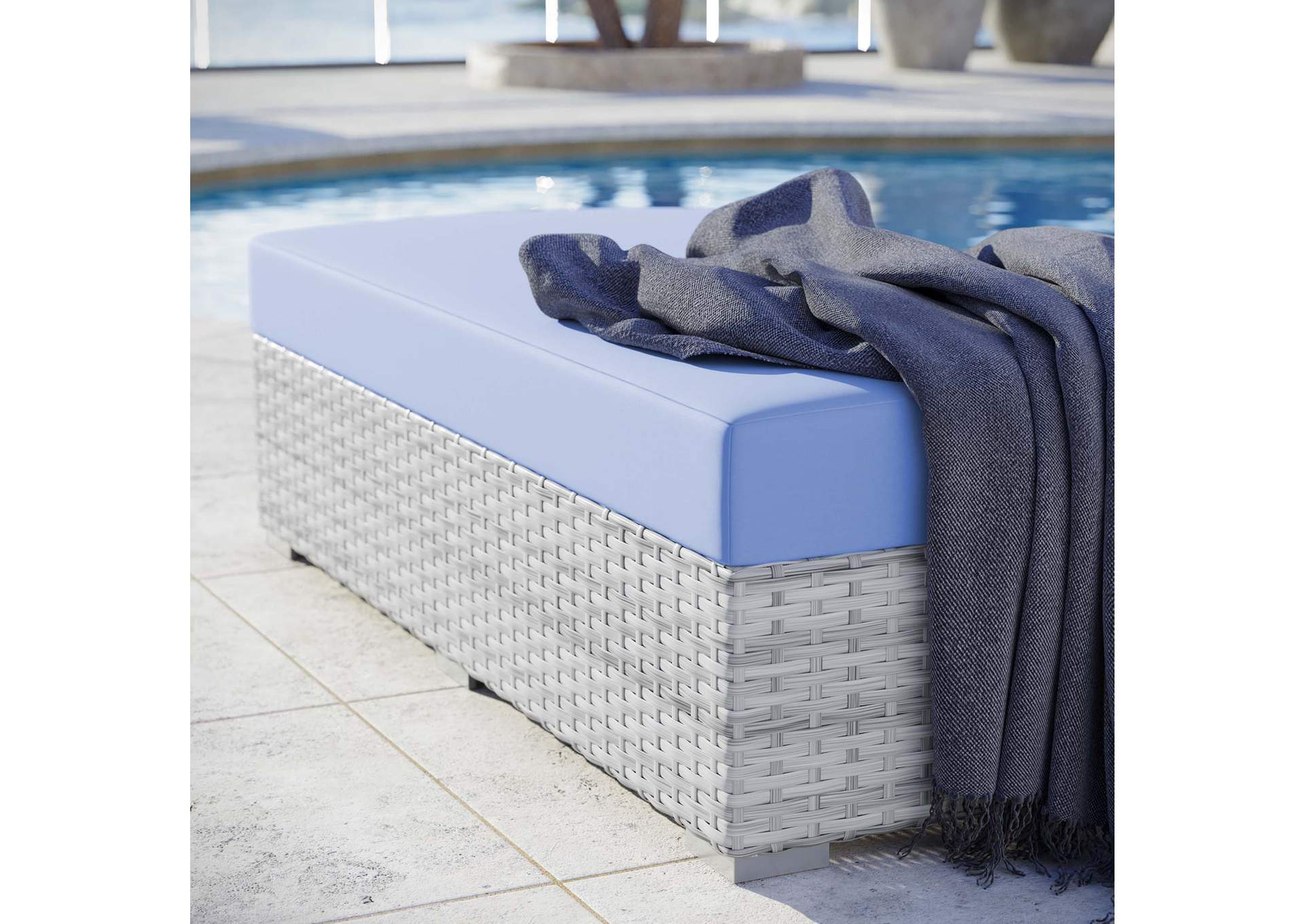 Convene Outdoor Patio Rectangular Ottoman,Modway