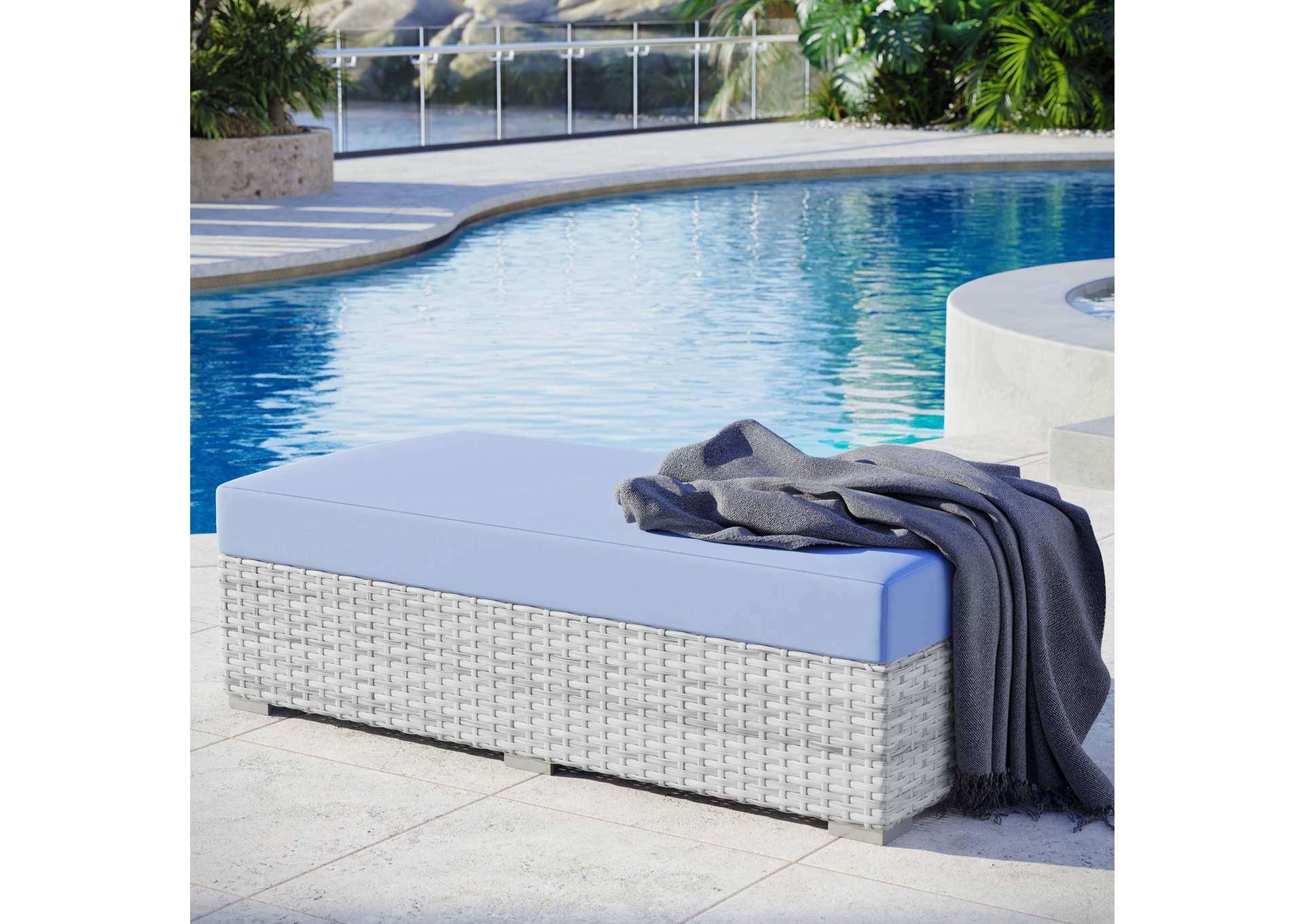 Convene Outdoor Patio Rectangular Ottoman,Modway