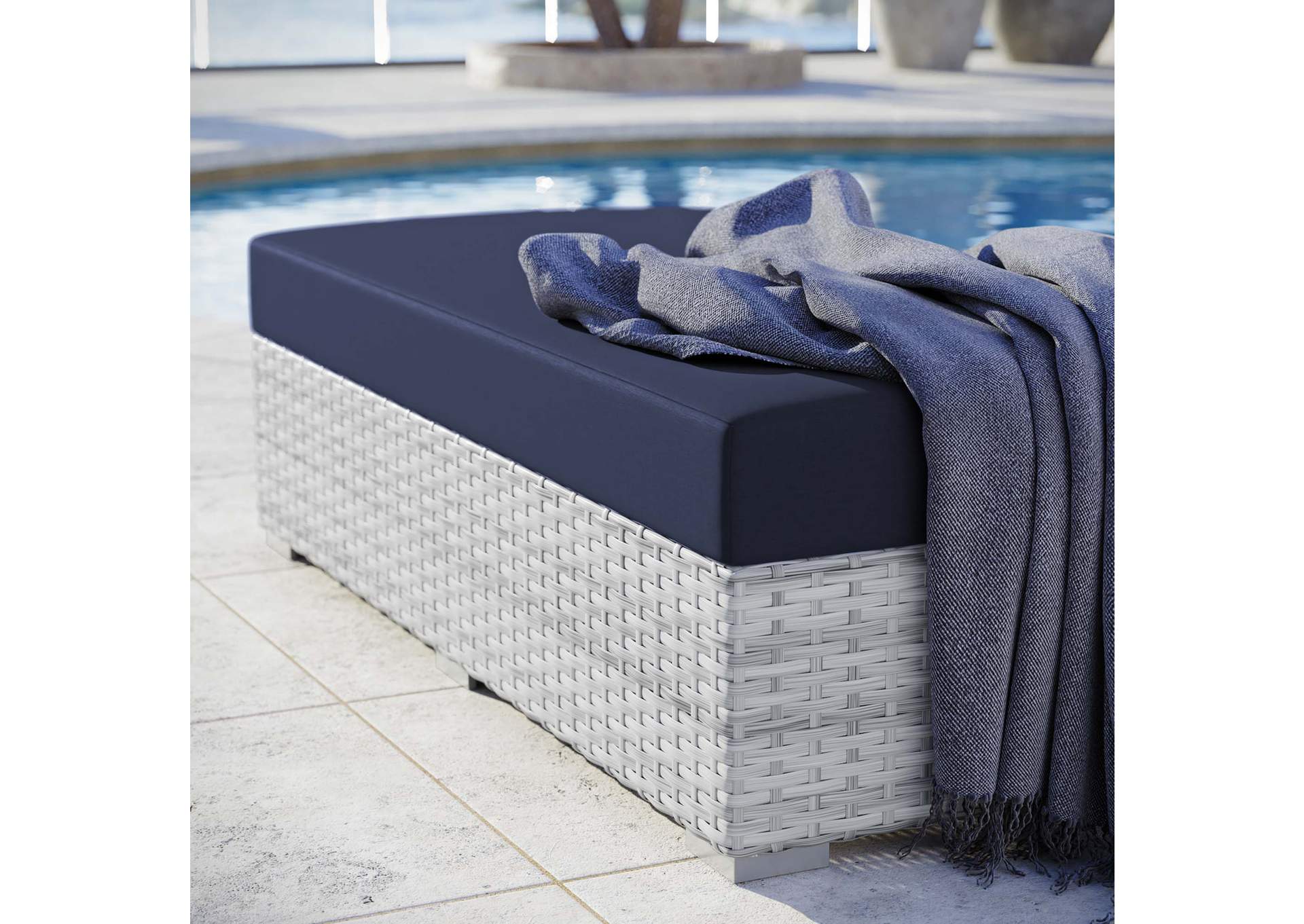 Convene Outdoor Patio Rectangular Ottoman,Modway