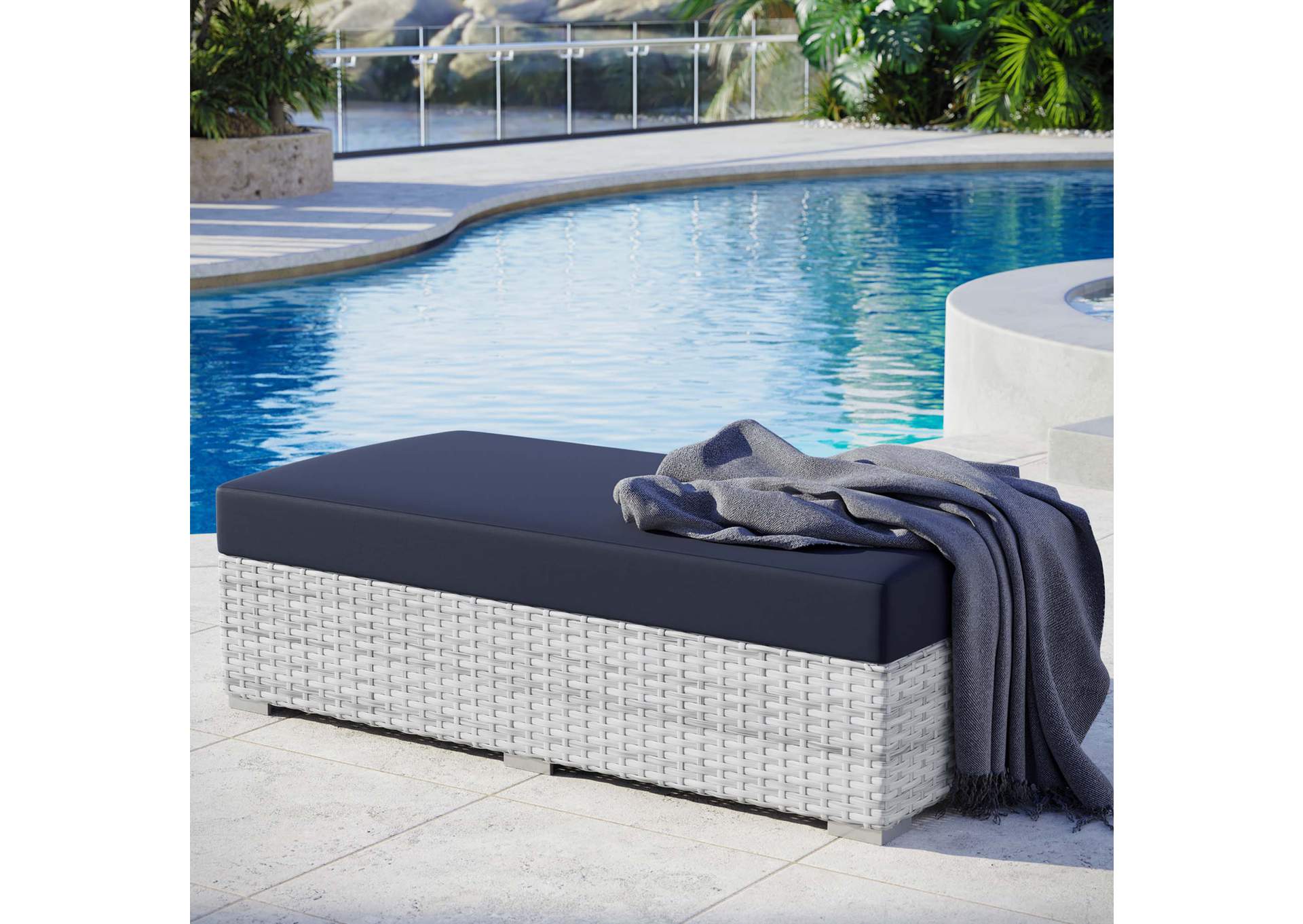 Convene Outdoor Patio Rectangular Ottoman,Modway