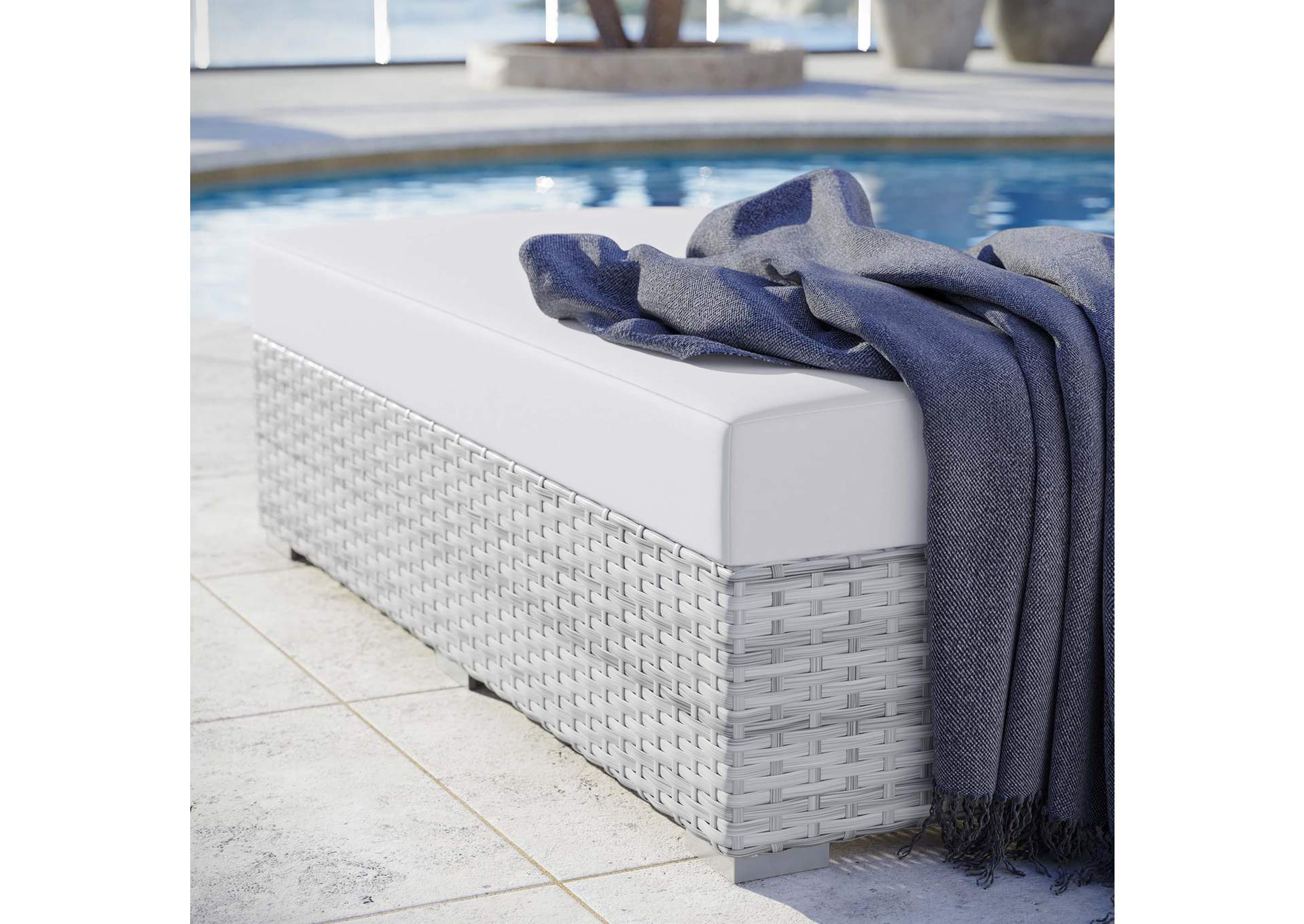 Convene Outdoor Patio Rectangular Ottoman,Modway