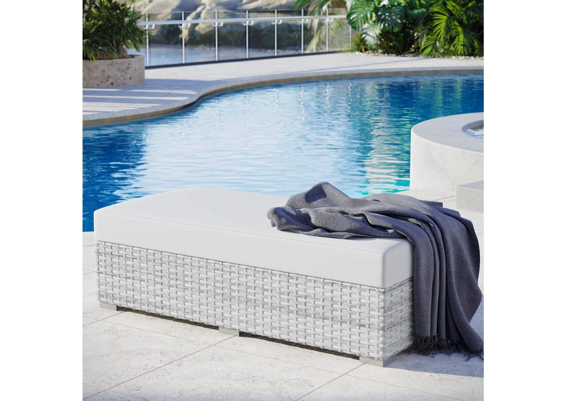 Convene Outdoor Patio Rectangular Ottoman,Modway