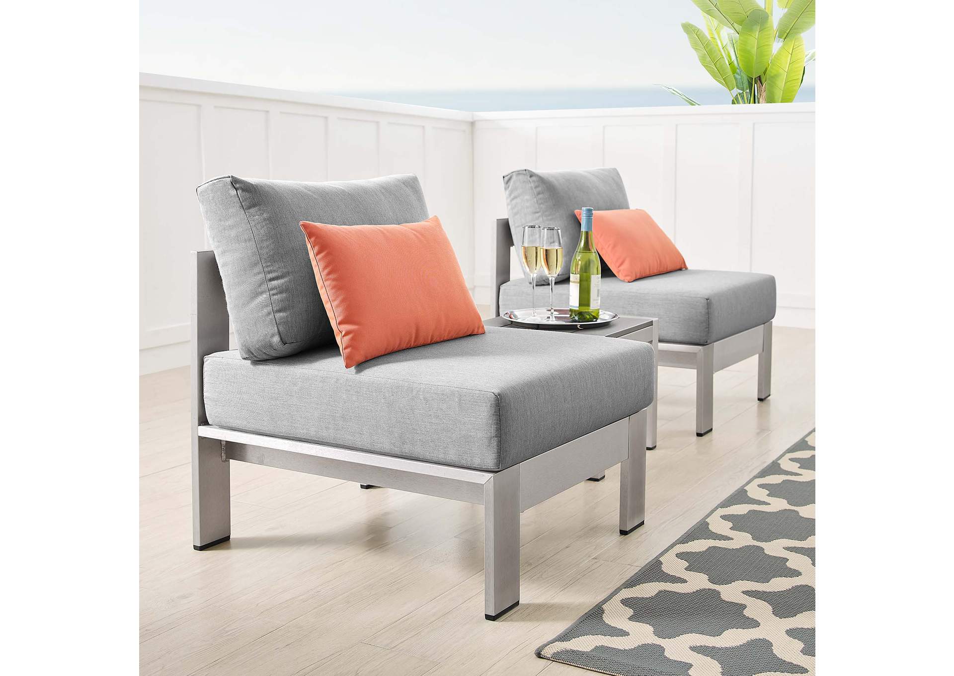 Silver Gray Shore Sunbrella,Modway