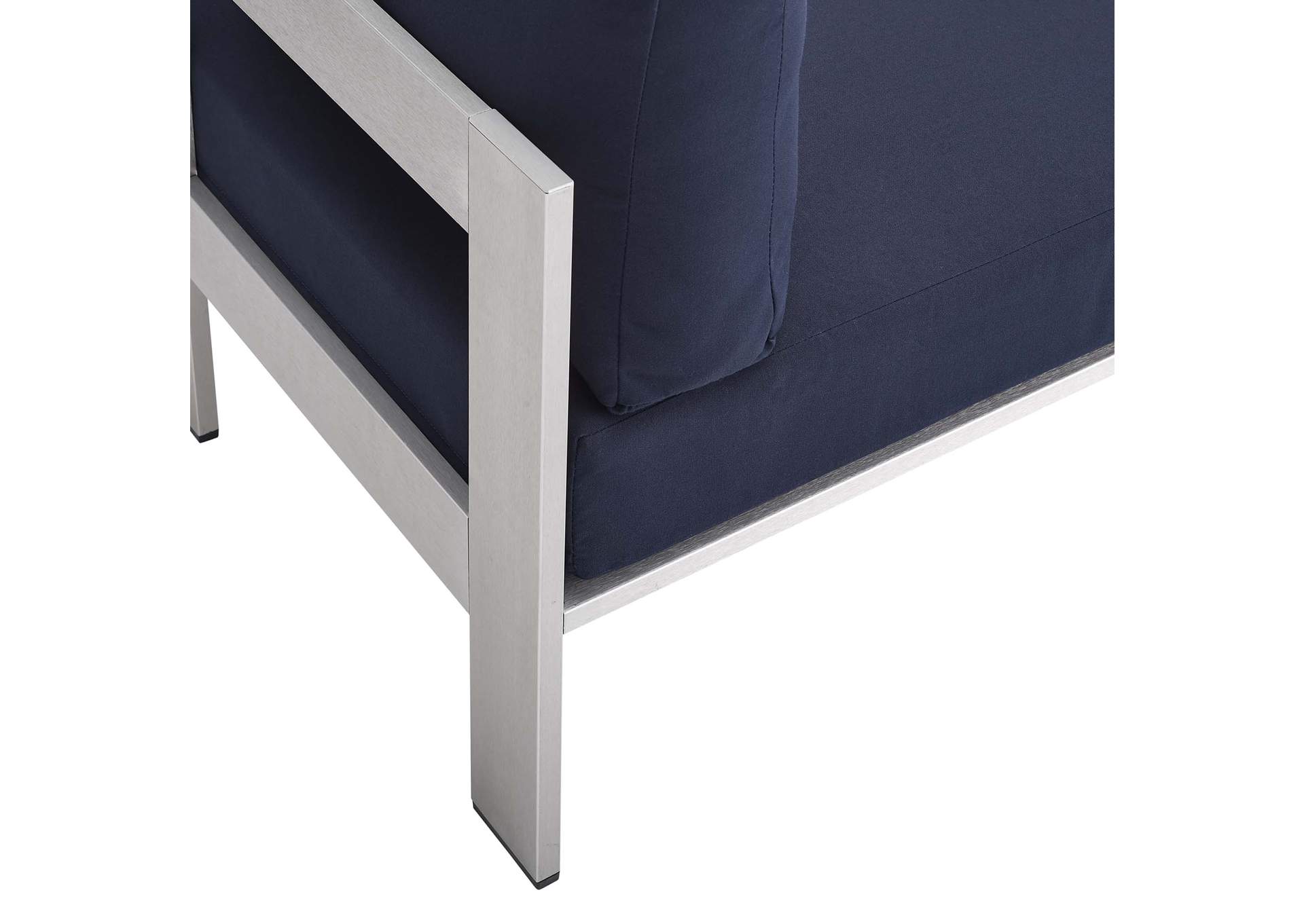 Silver Navy Shore Sunbrella,Modway