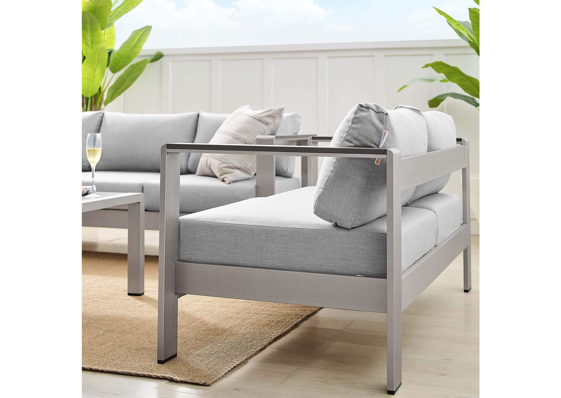 Silver Gray Shore Sunbrella,Modway