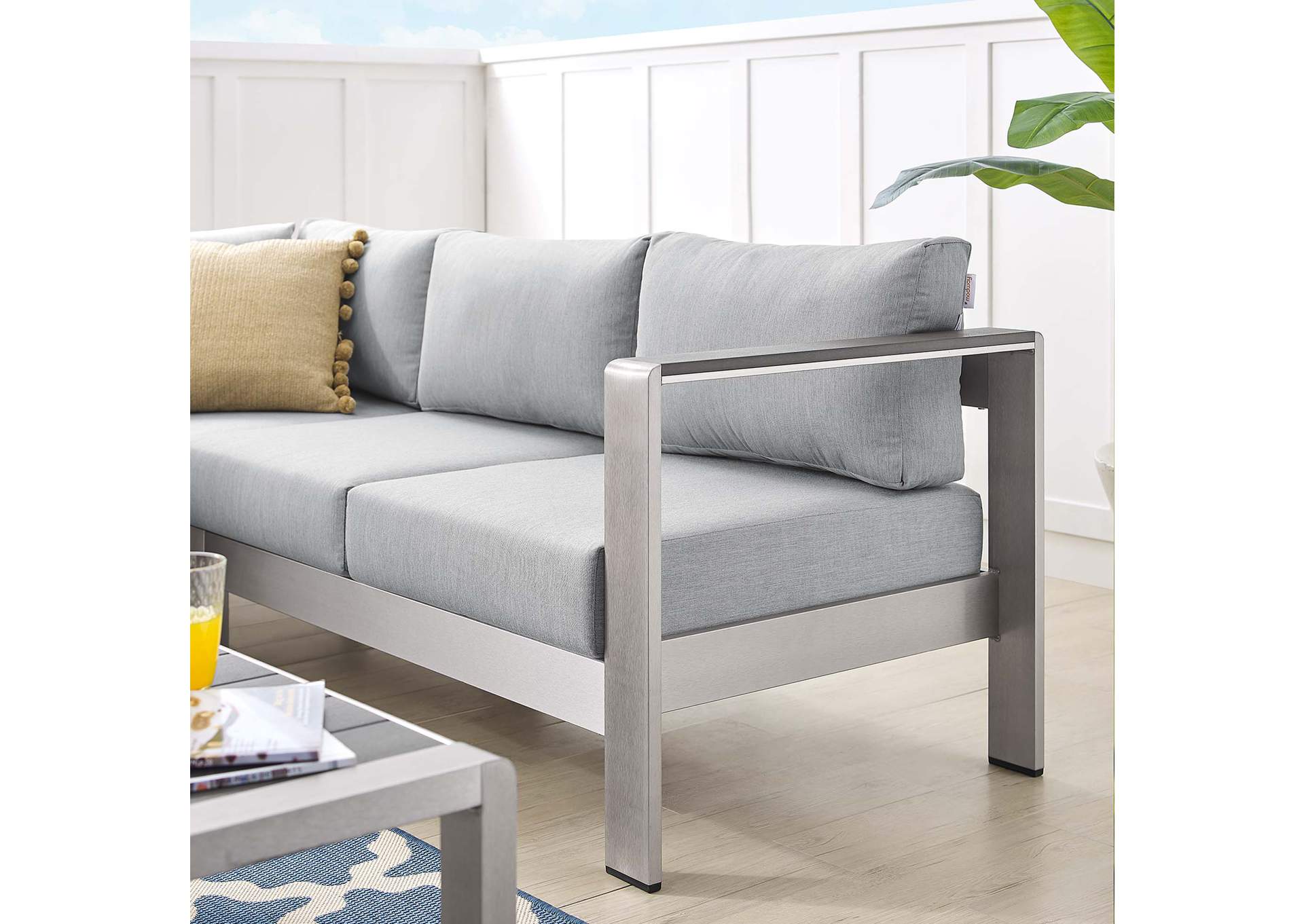 Silver Gray Shore Sunbrella,Modway