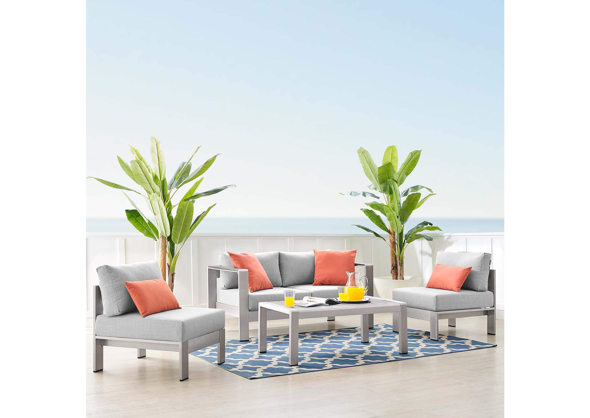 Silver Gray Shore Sunbrella,Modway