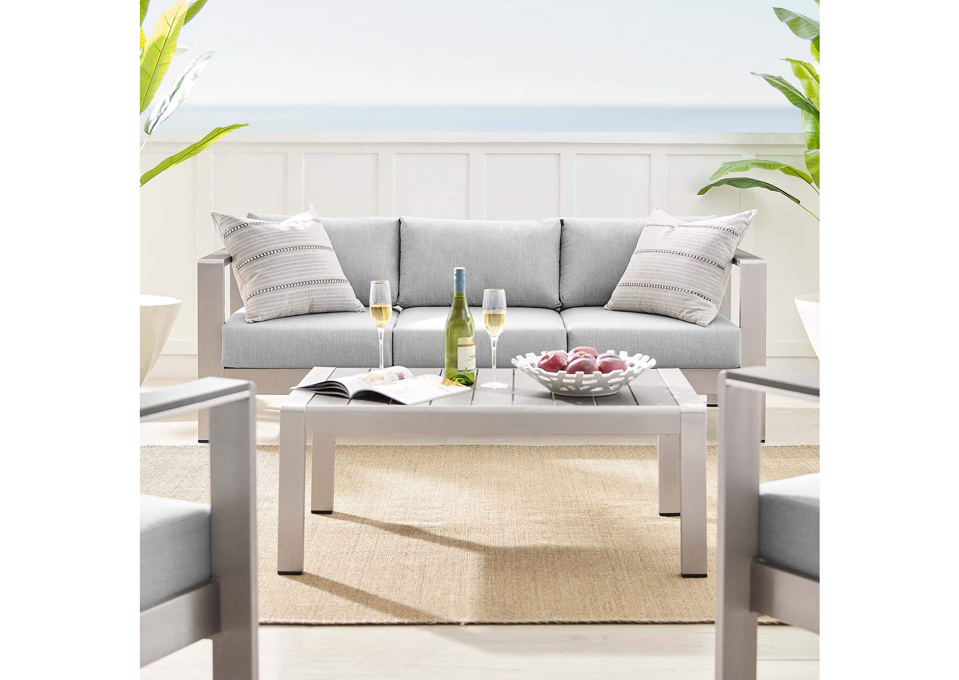 Silver Gray Shore Sunbrella,Modway