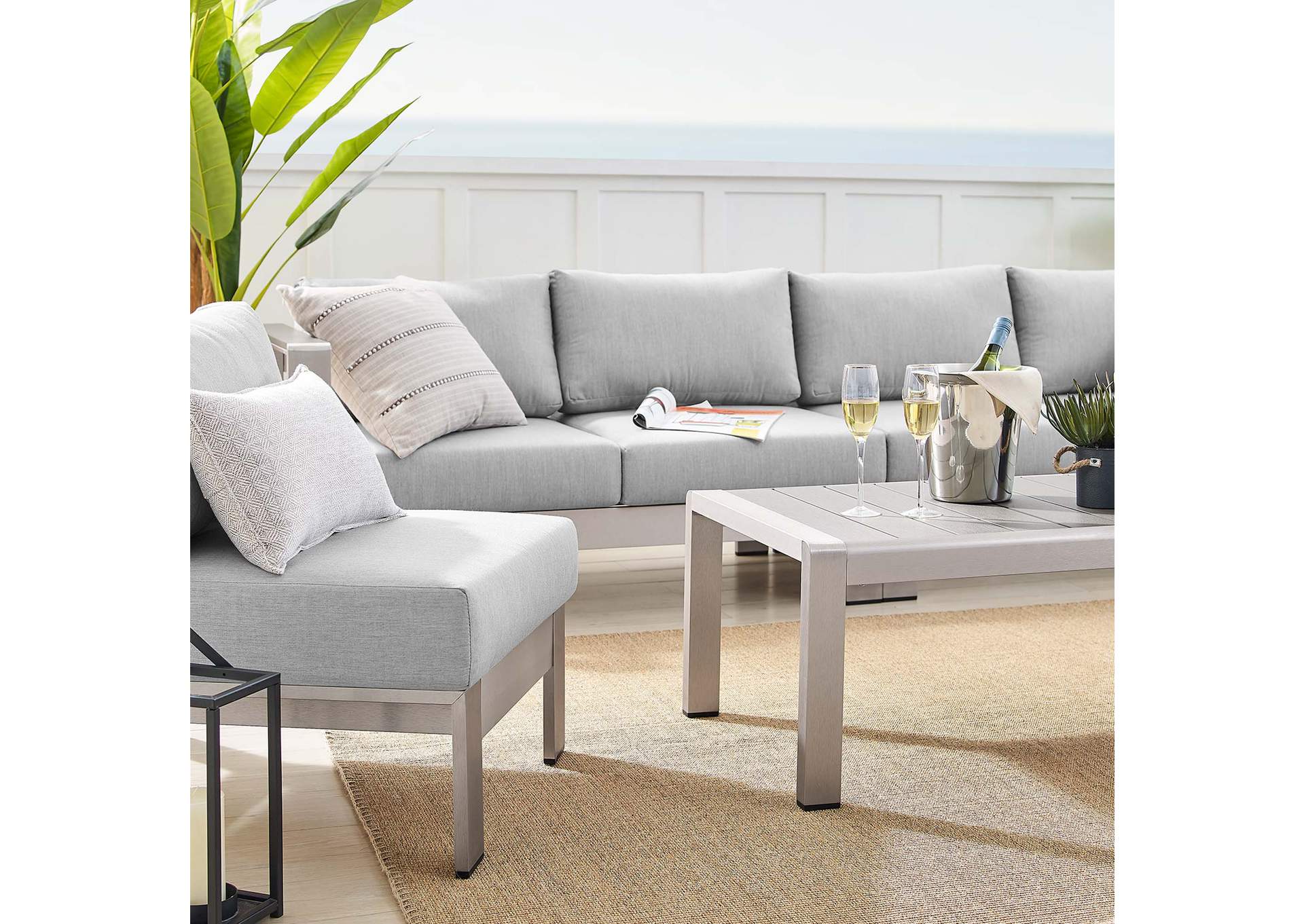 Silver Gray Shore Sunbrella,Modway