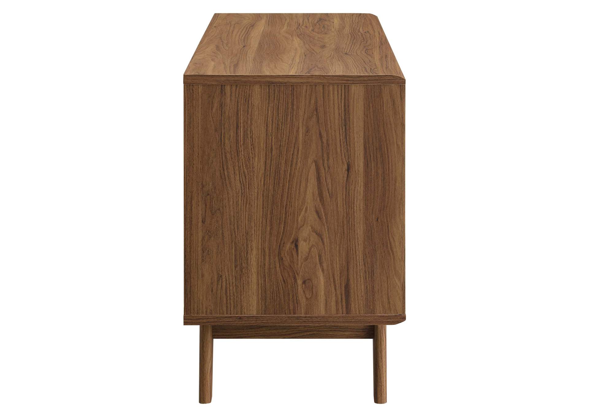 Walnut White Envision Vinyl Record Display Stand,Modway