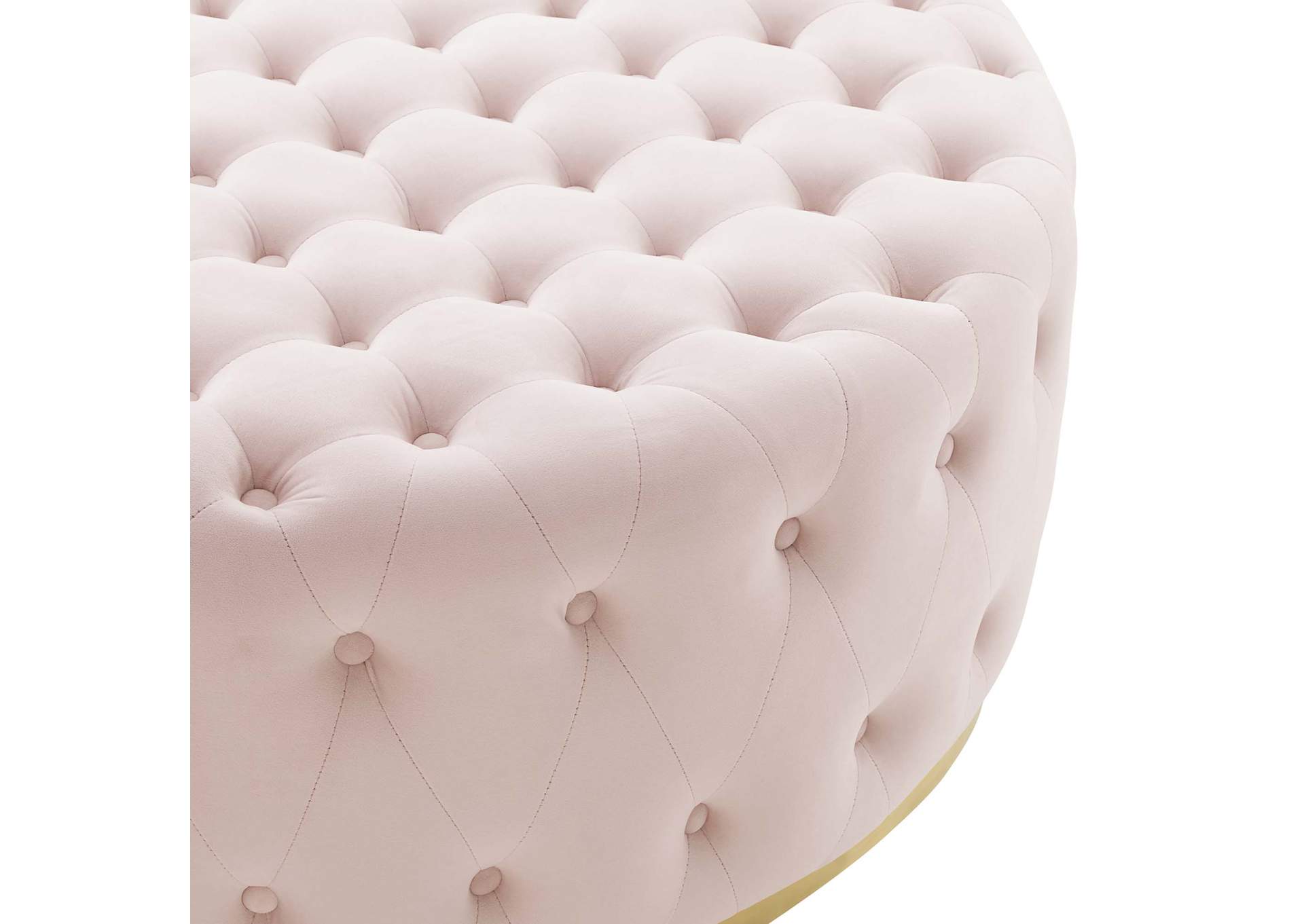 Pink Ensconce Tufted Performance Velvet Round Ottoman,Modway