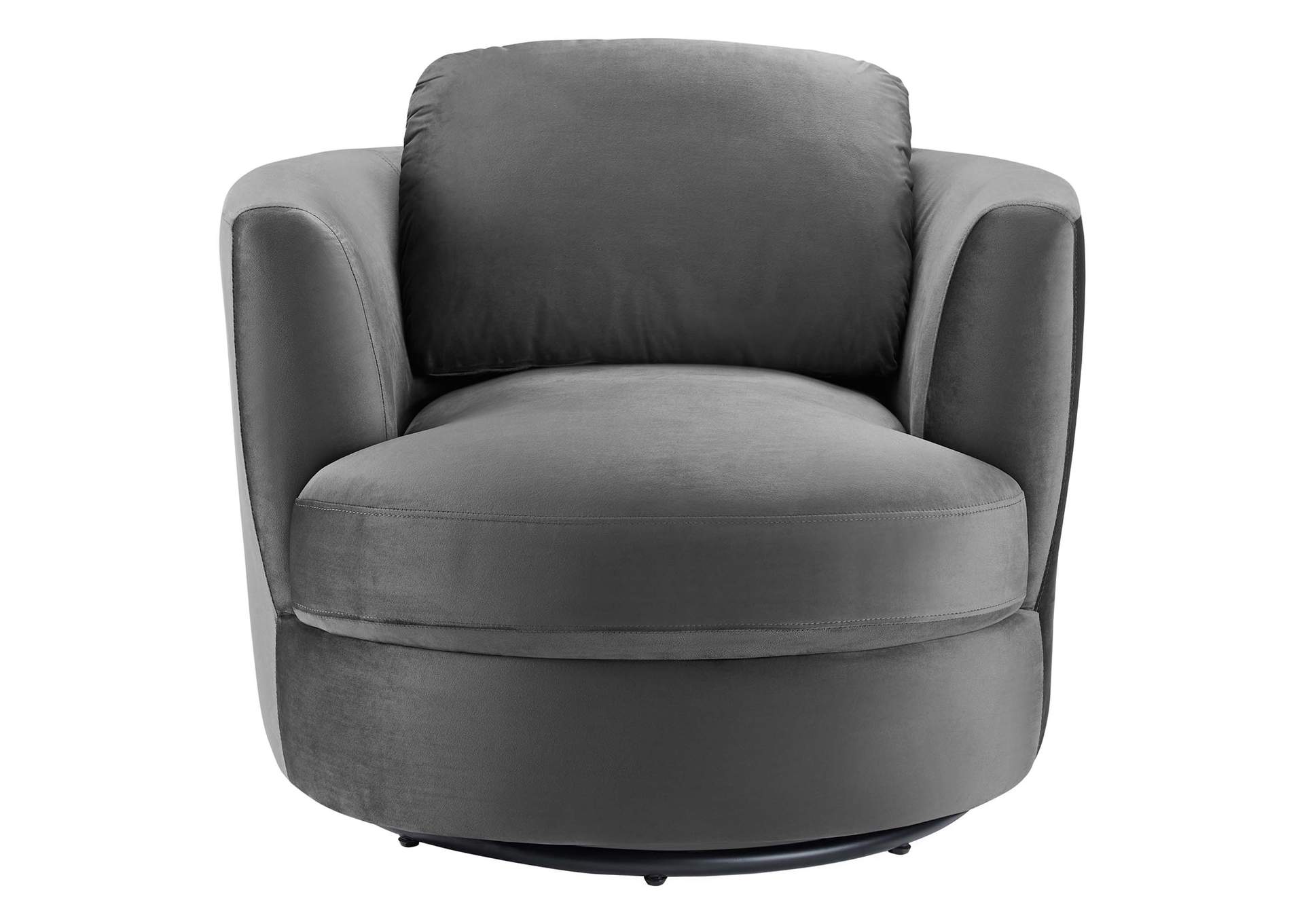 Gray Pirouette Performance Velvet Swivel Arm Chair,Modway