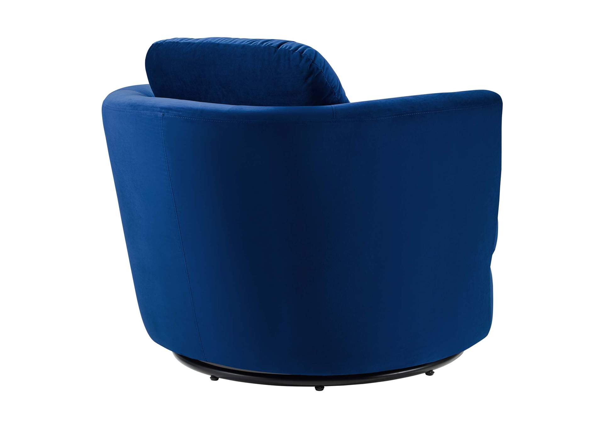 Navy Pirouette Performance Velvet Swivel Arm Chair,Modway