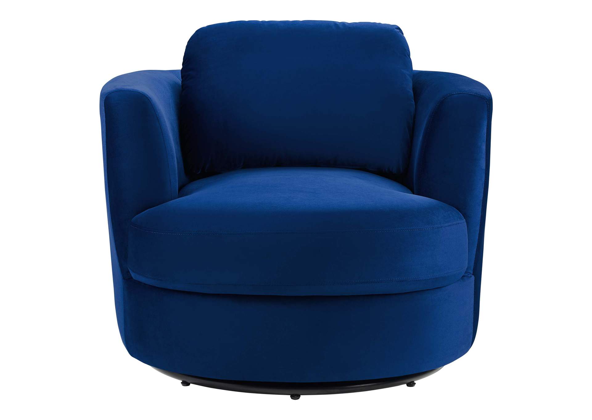 Navy Pirouette Performance Velvet Swivel Arm Chair,Modway