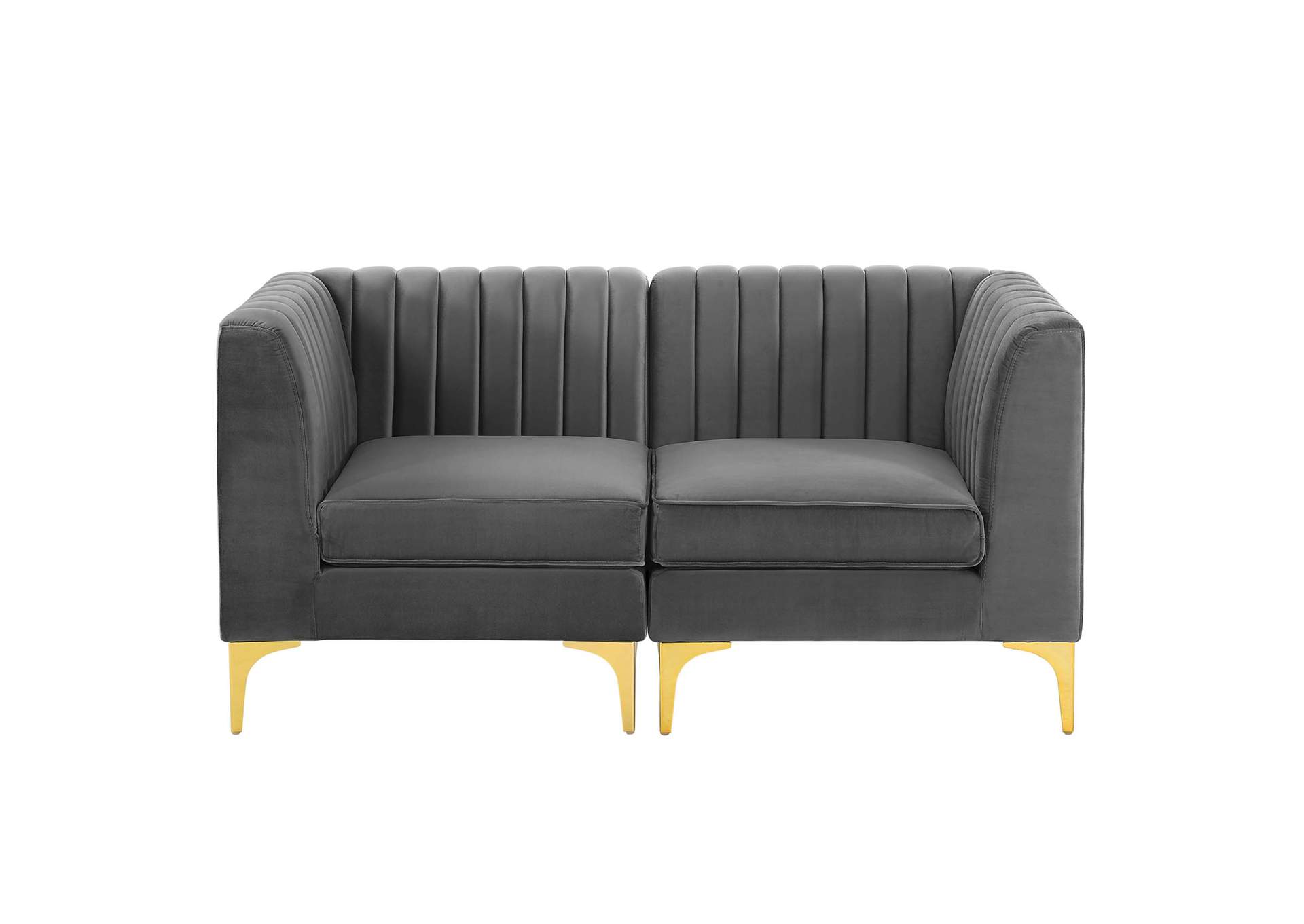 Gray Triumph Channel Tufted Performance Velvet Loveseat,Modway