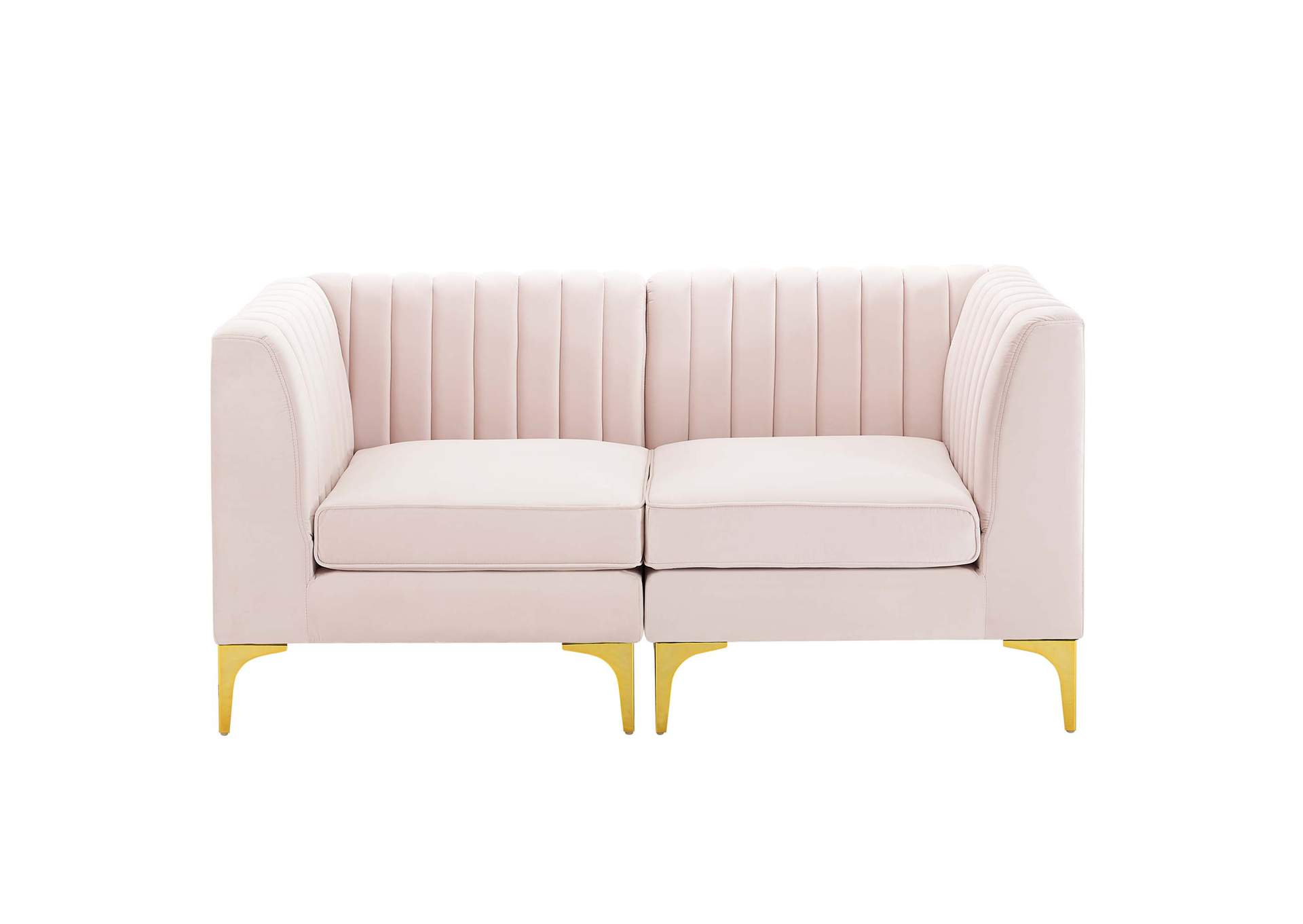 Pink Triumph Channel Tufted Performance Velvet Loveseat,Modway