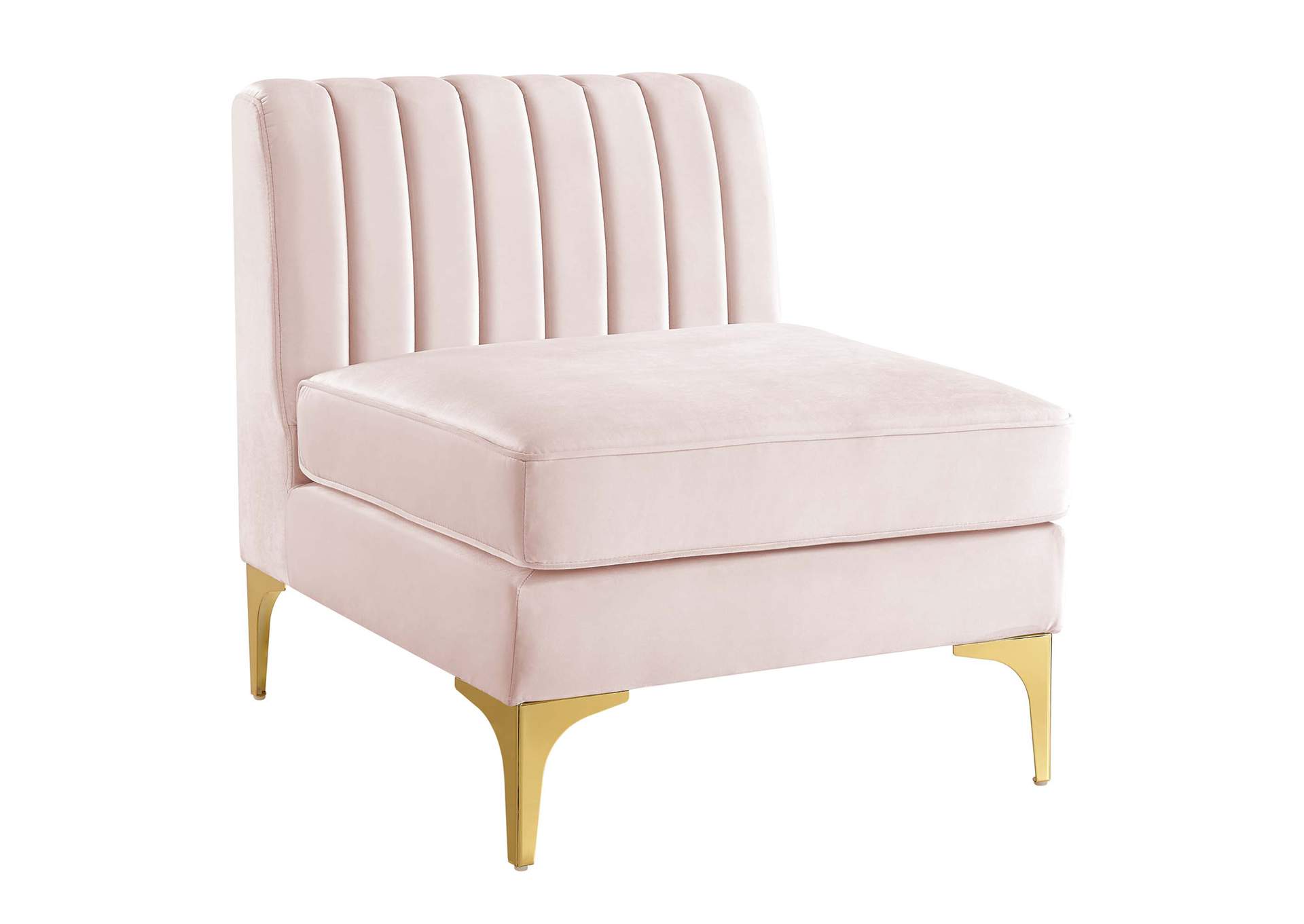 Pink Triumph Channel Tufted Performance Velvet 4-Seater Sofa,Modway
