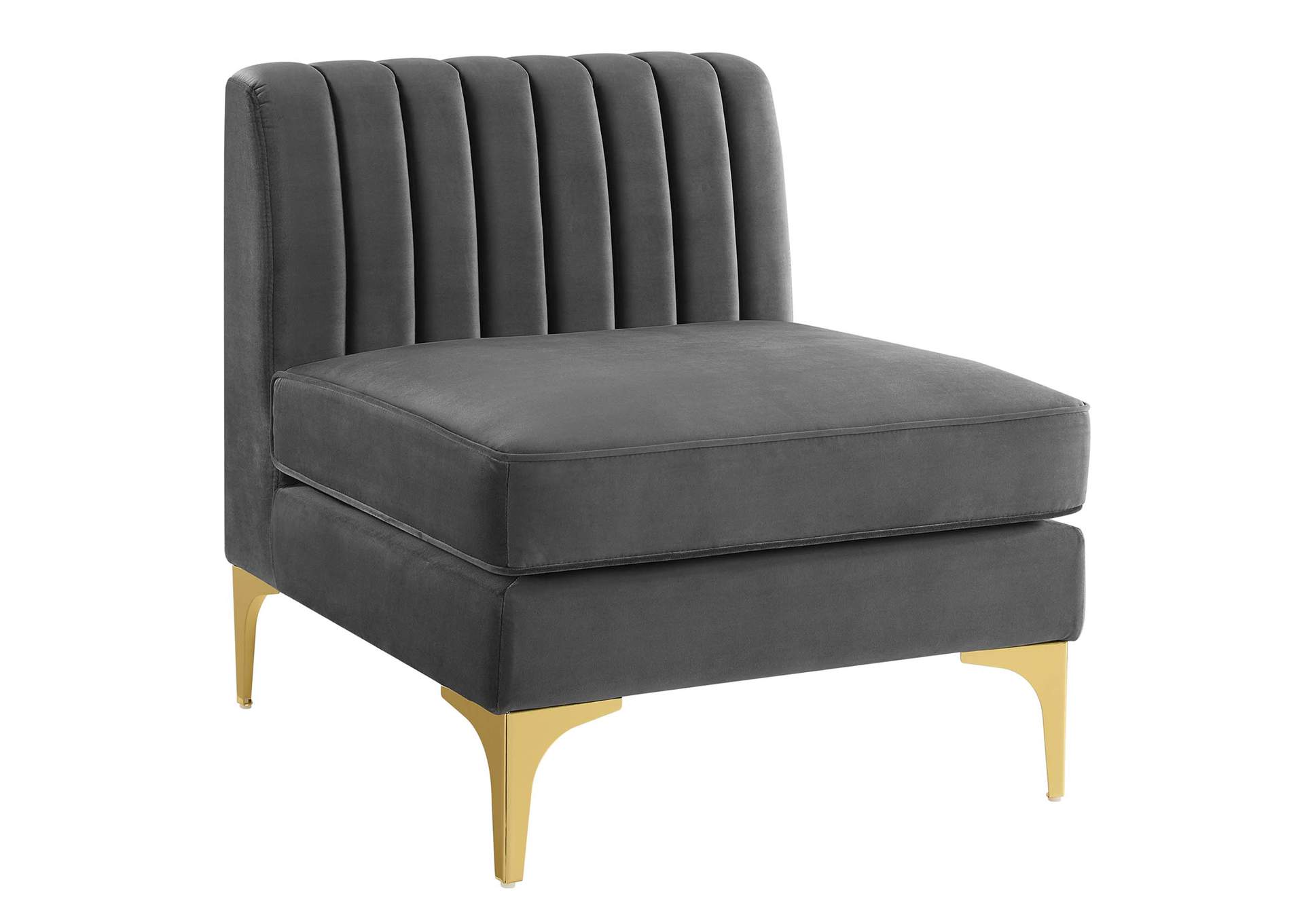 Gray Triumph Channel Tufted Performance Velvet 4-Piece Sectional Sofa,Modway