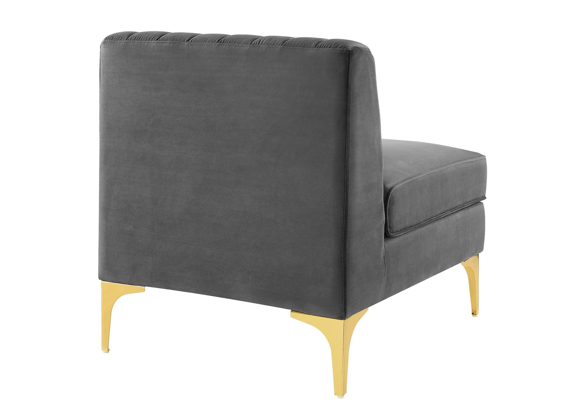 Gray Triumph Channel Tufted Performance Velvet 4-Piece Sectional Sofa,Modway