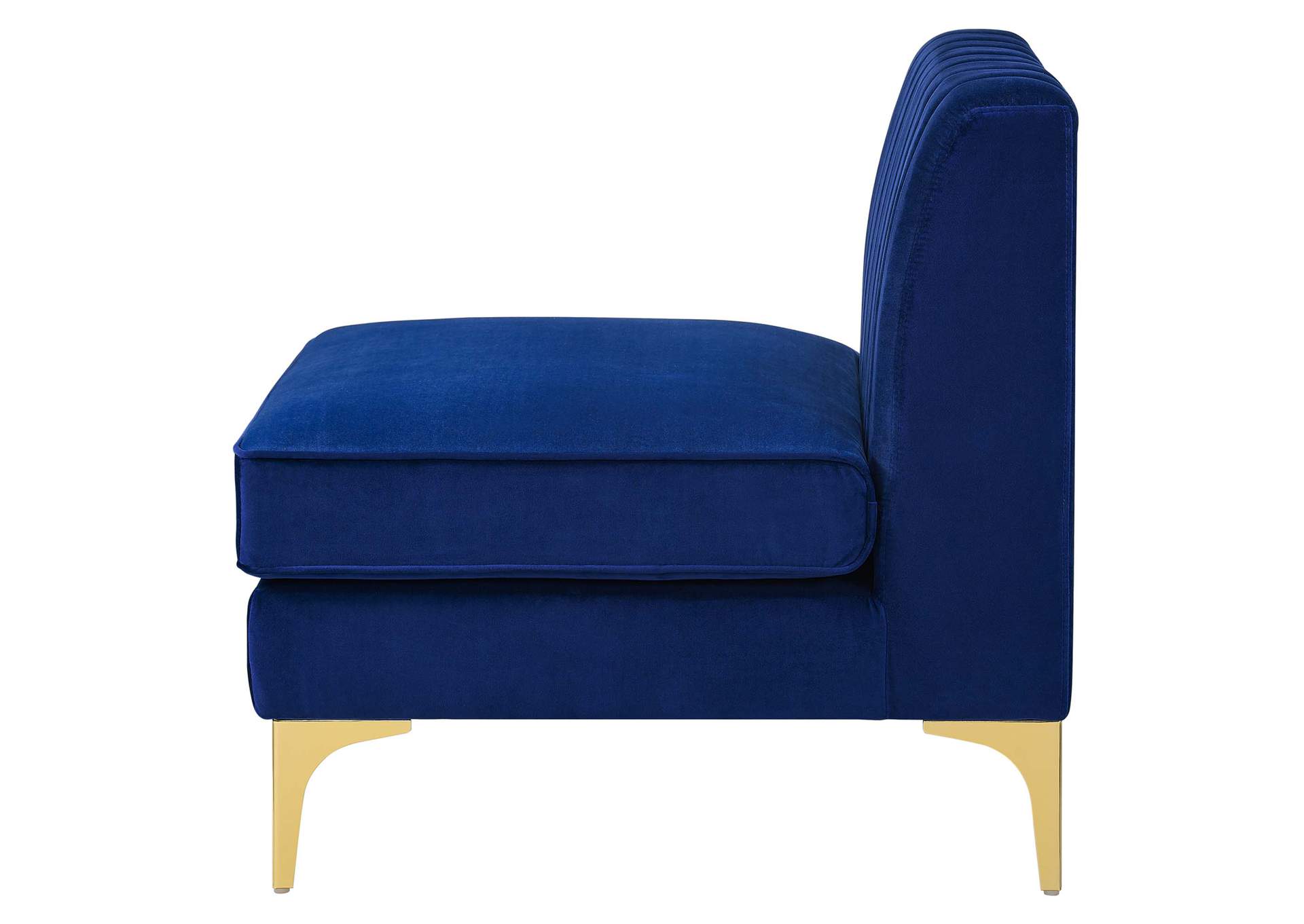 Navy Triumph Channel Tufted Performance Velvet 5-Piece Sectional Sofa,Modway