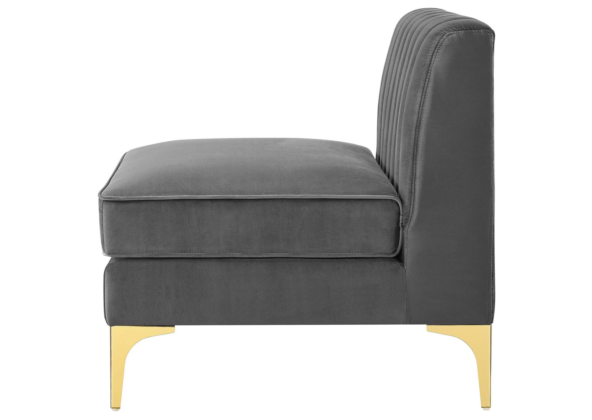 Gray Triumph Channel Tufted Performance Velvet 6-Piece Sectional Sofa,Modway