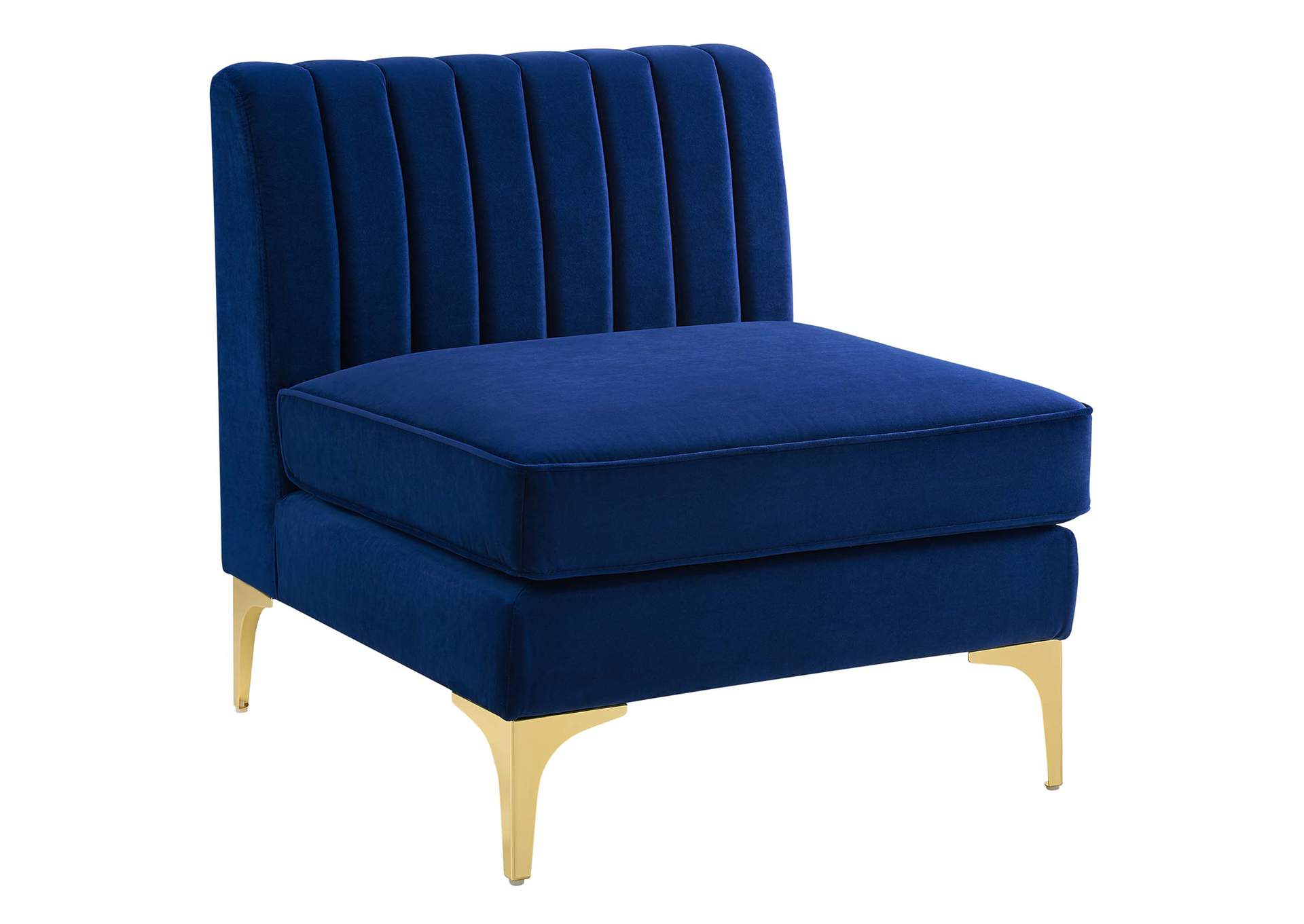 Navy Triumph Channel Tufted Performance Velvet 6-Piece Sectional Sofa,Modway