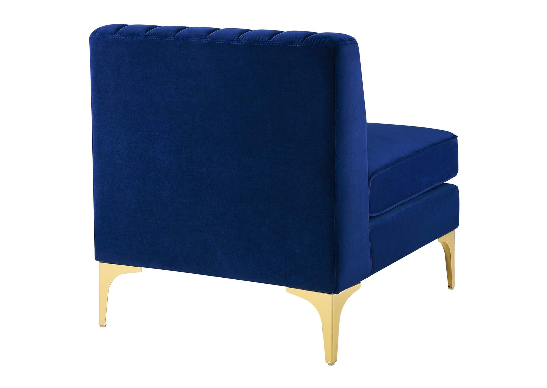 Navy Triumph Channel Tufted Performance Velvet 6-Piece Sectional Sofa,Modway