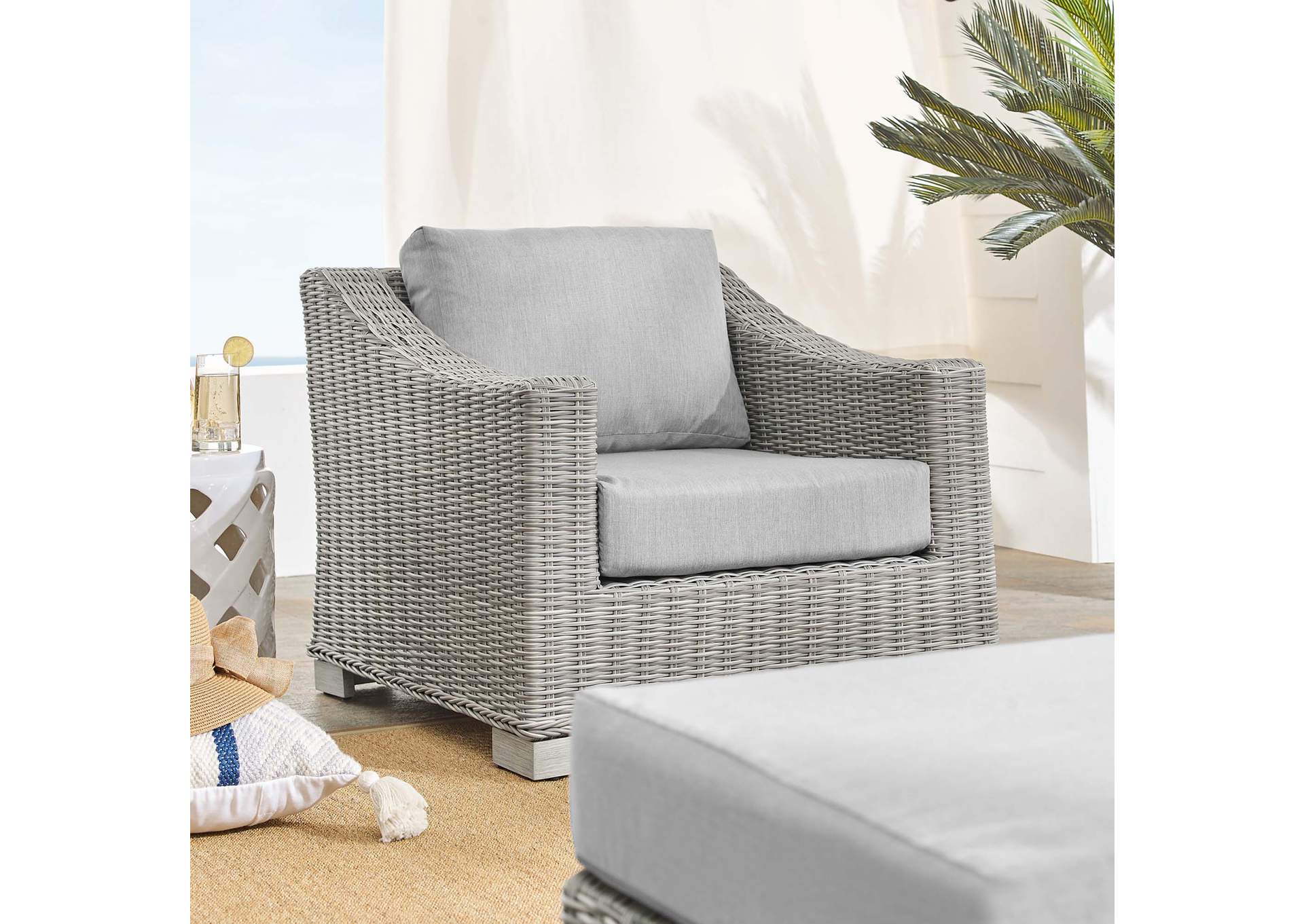 Light Gray Gray Conway Sunbrella,Modway