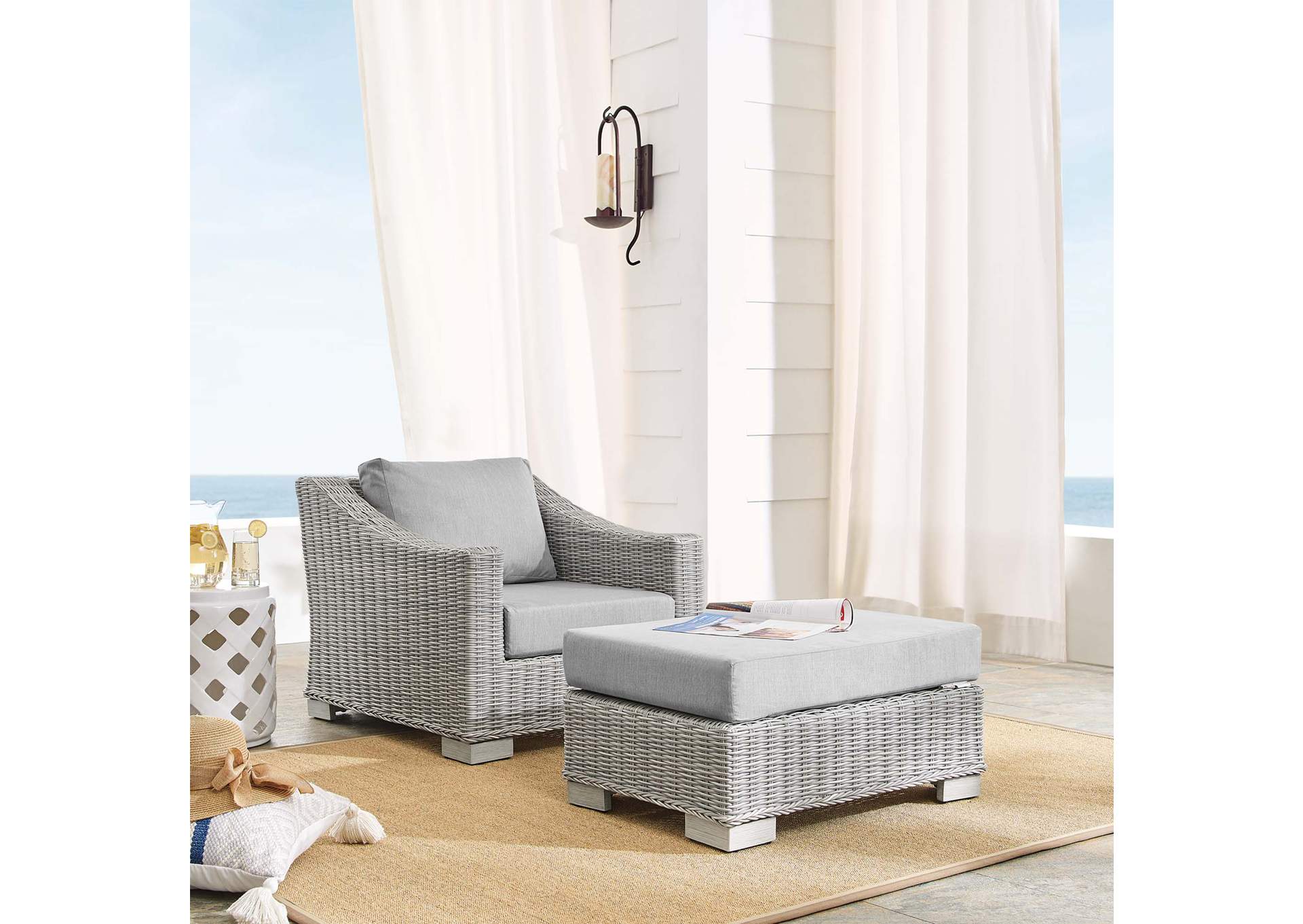 Light Gray Gray Conway Sunbrella,Modway