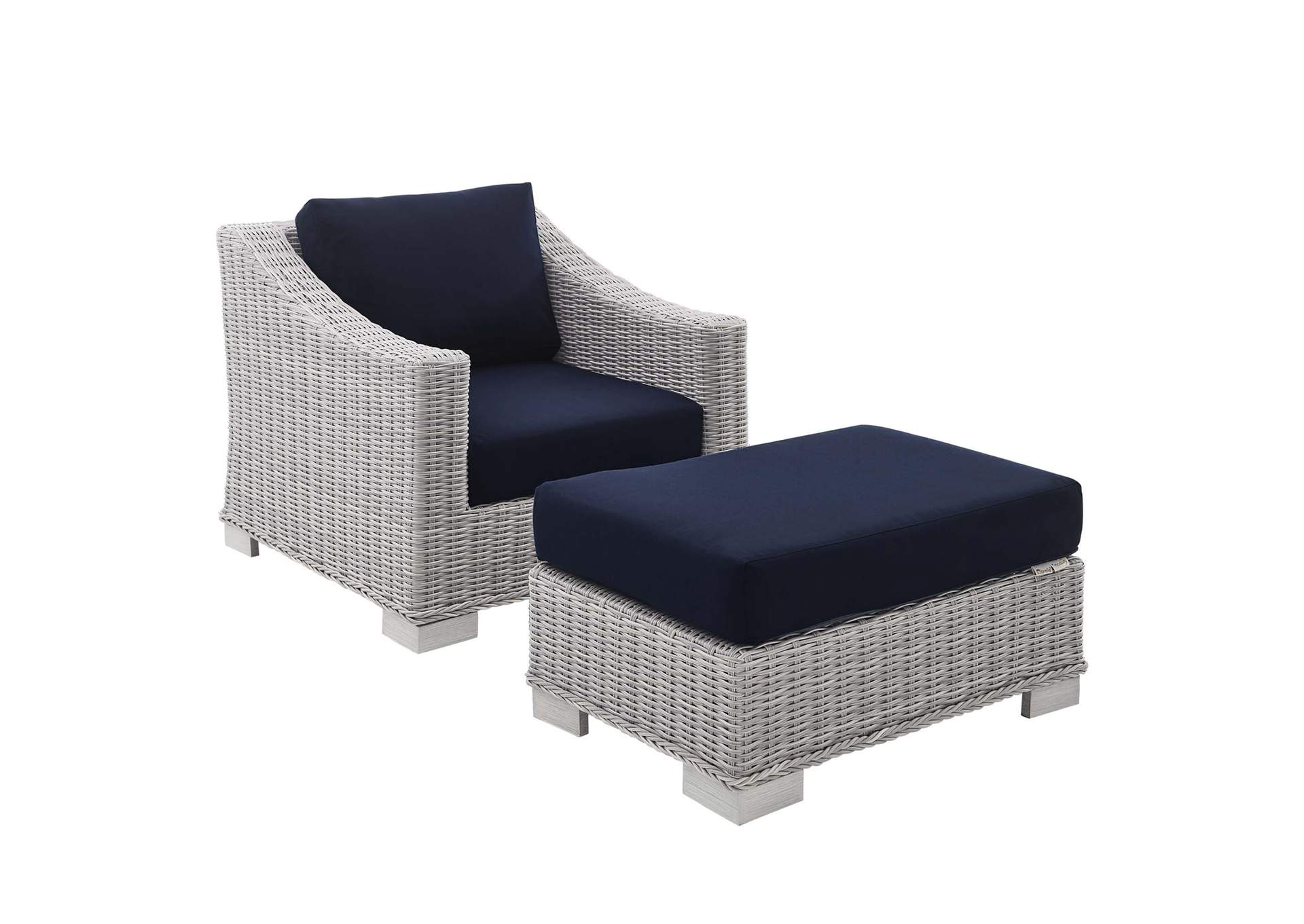 Light Gray Navy Conway Sunbrella,Modway