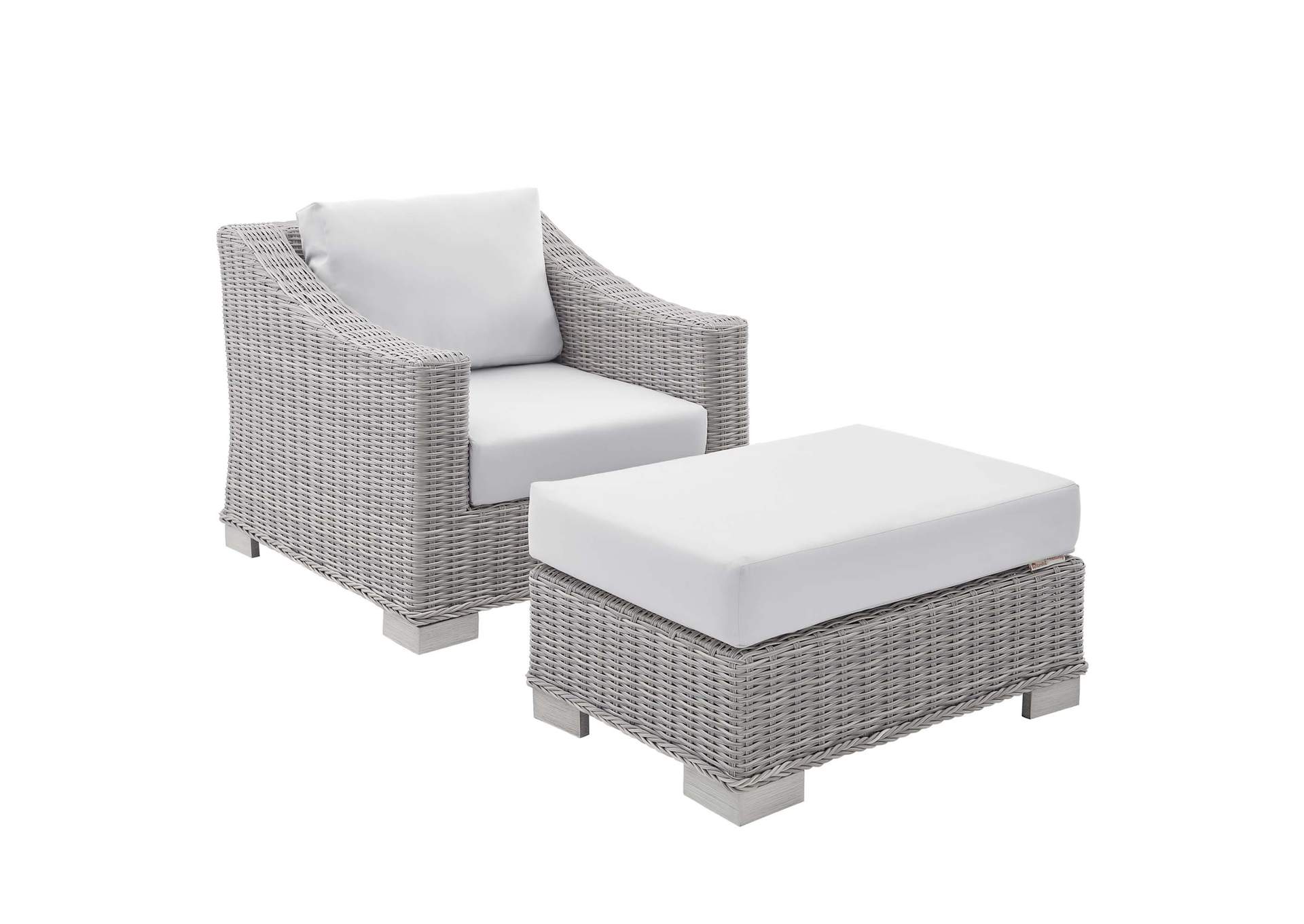 Light Gray White Conway Sunbrella,Modway