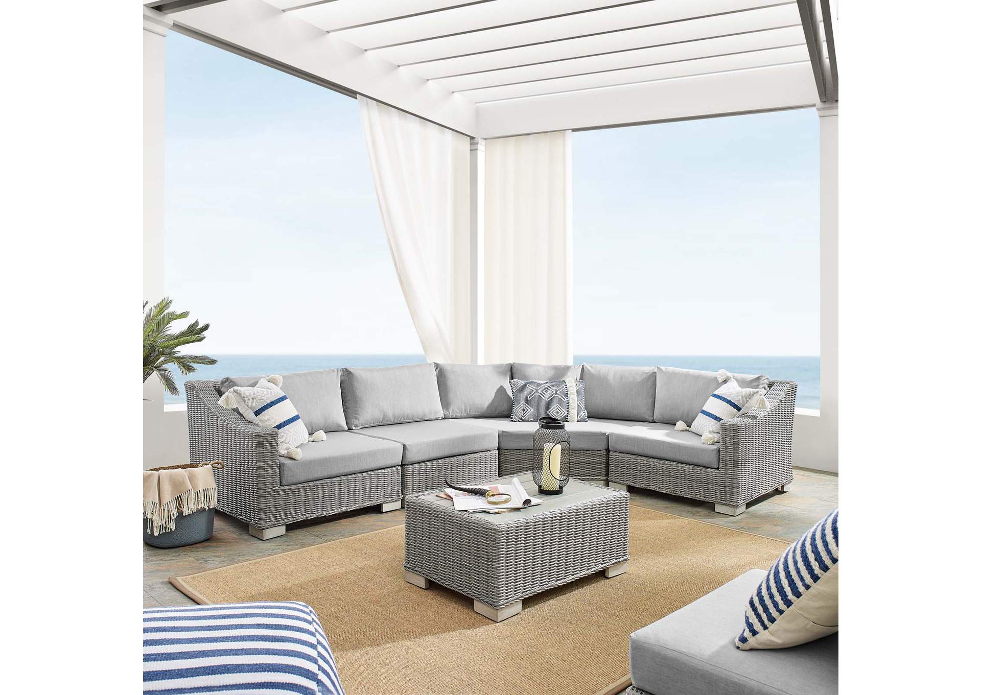 Light Gray Gray Conway Sunbrella,Modway