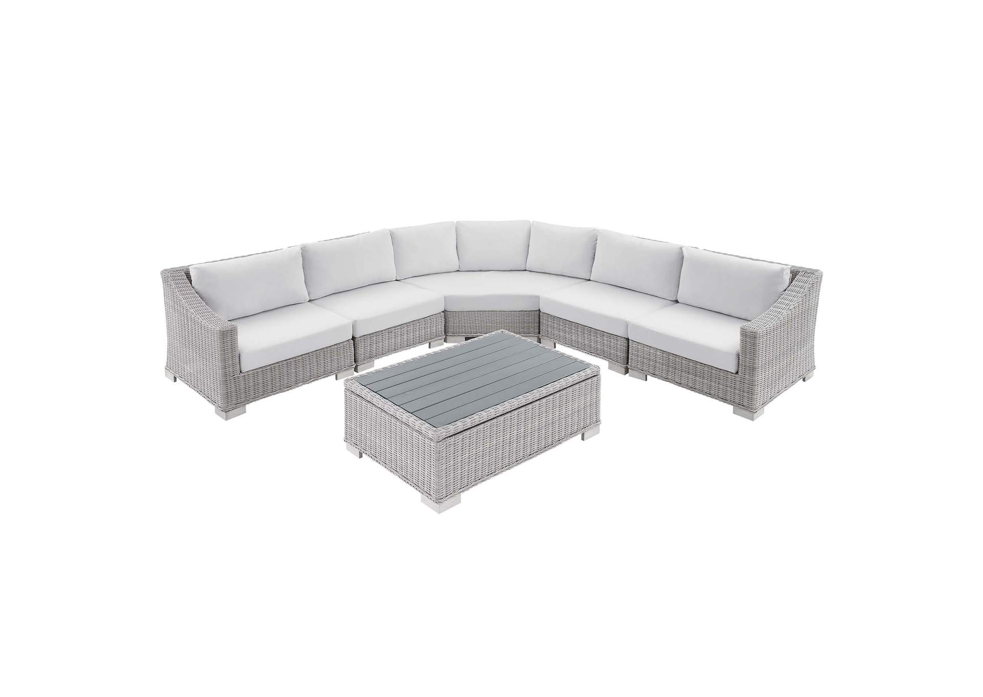 Light Gray White Conway Sunbrella,Modway