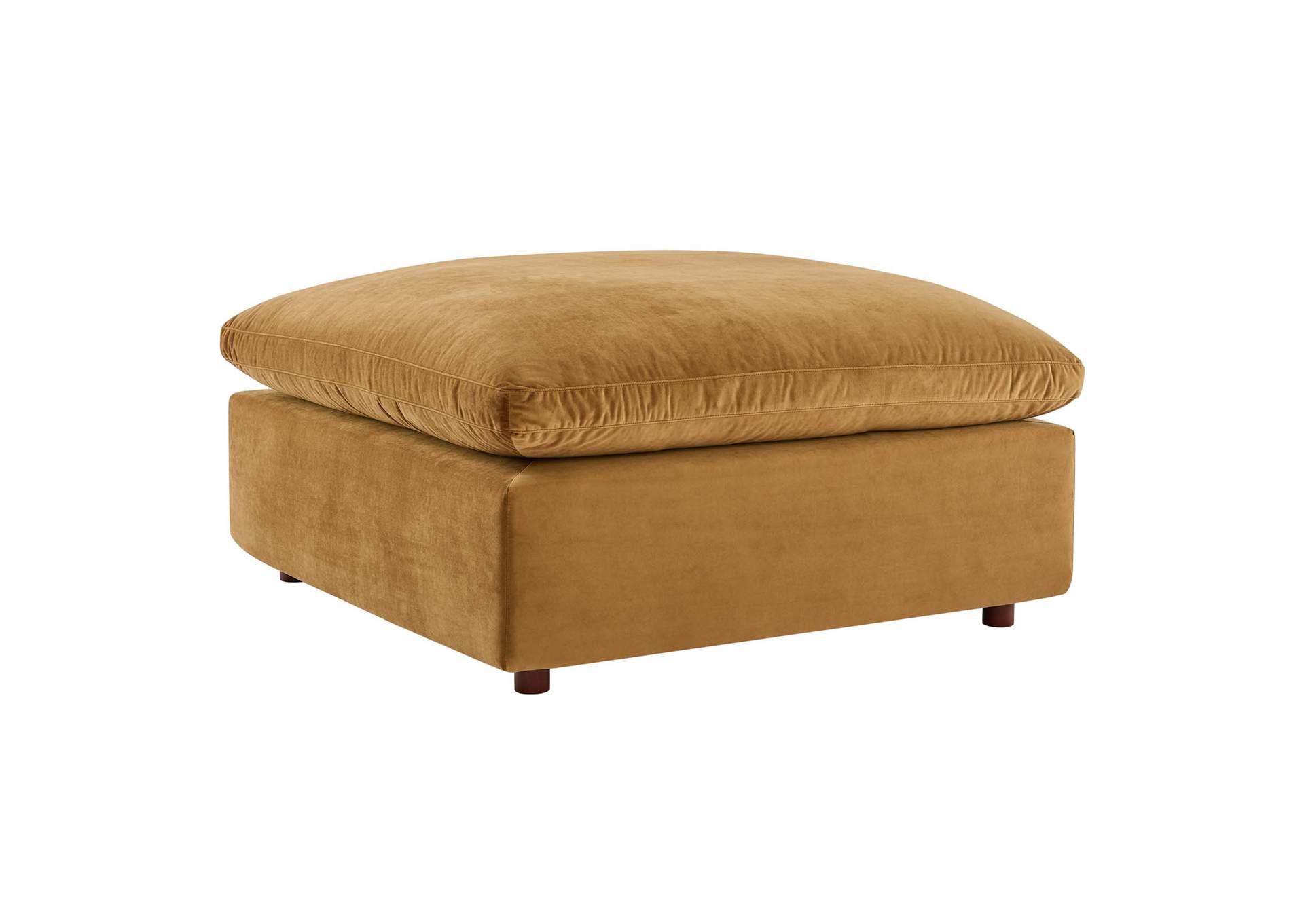 Cognac Commix Down Filled Overstuffed Performance Velvet Ottoman,Modway