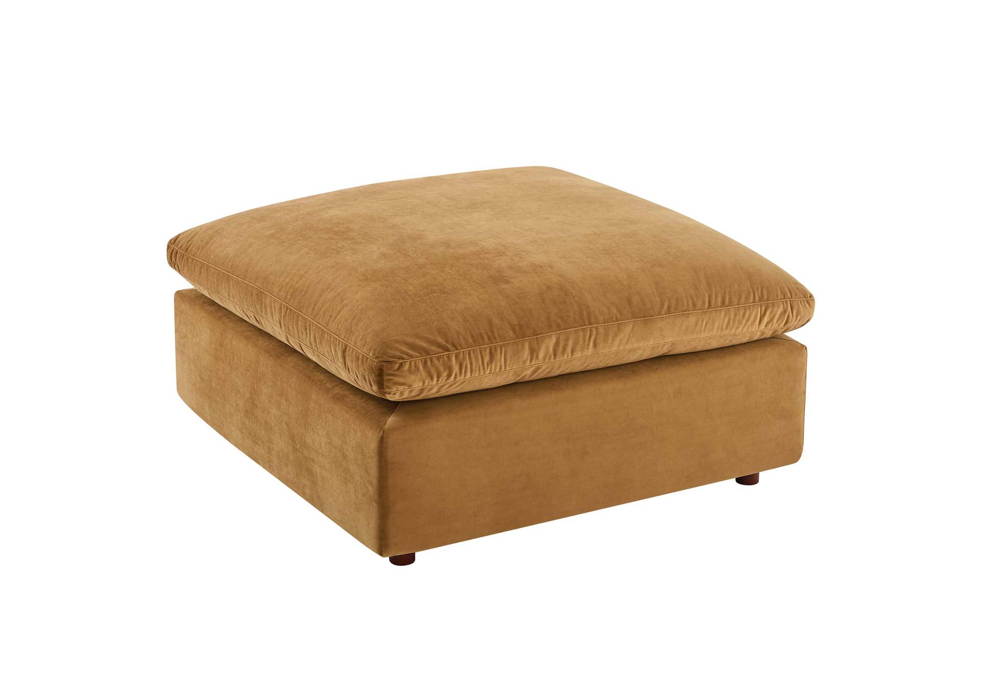 Cognac Commix Down Filled Overstuffed Performance Velvet Ottoman,Modway