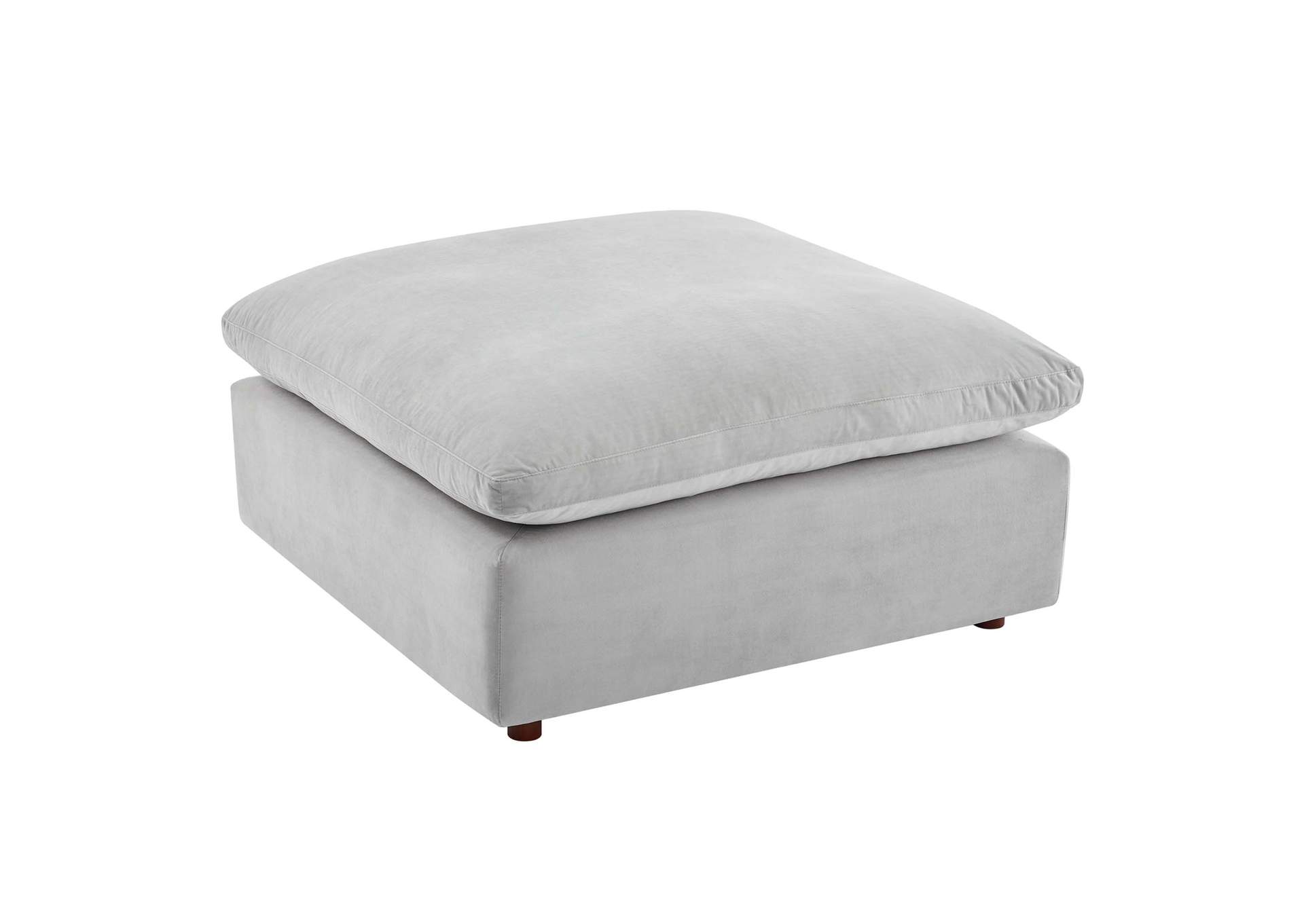 Light Gray Commix Down Filled Overstuffed Performance Velvet Ottoman,Modway